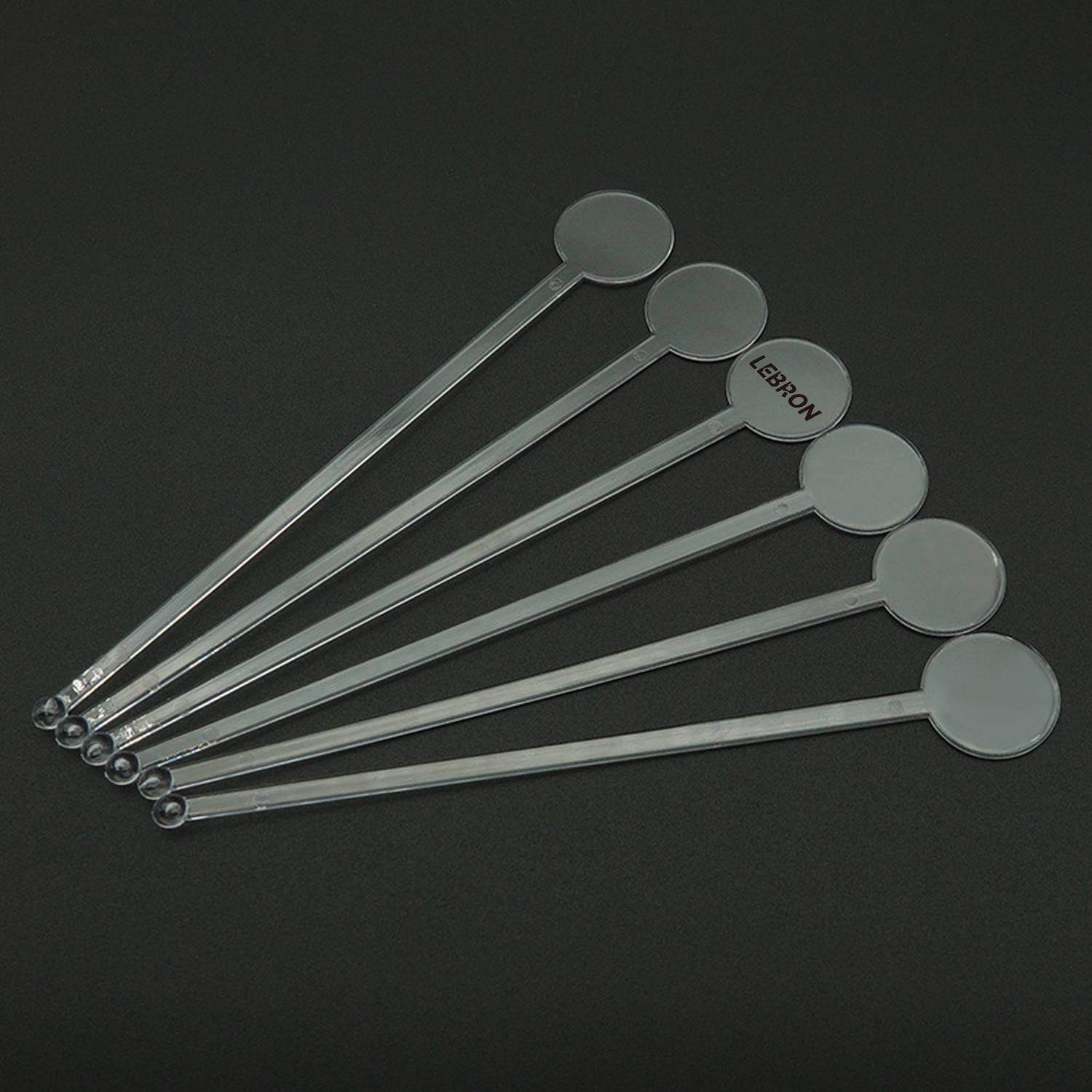 80PCS Round Disposable Clear Plastic Stirrers