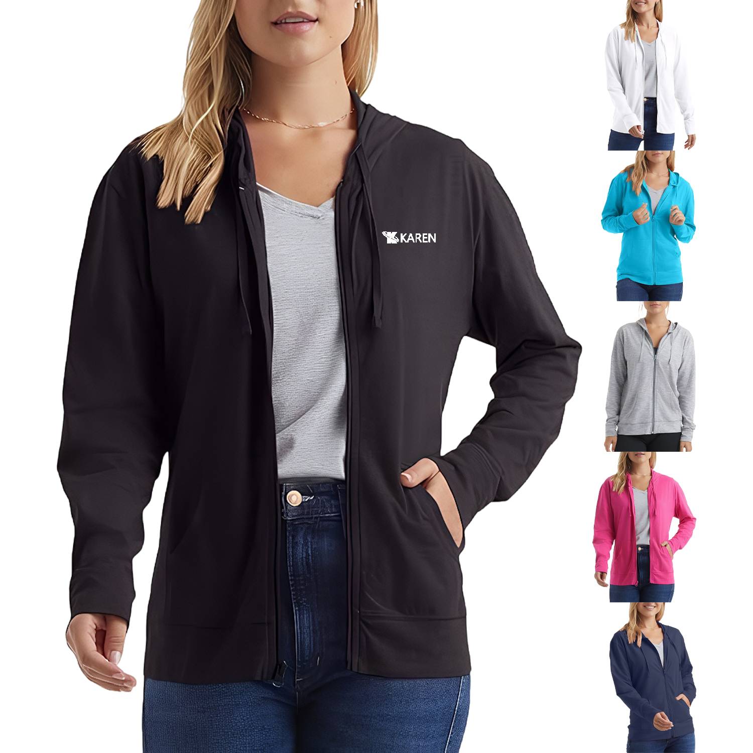 Plus Size Women Solid Color Hoodie