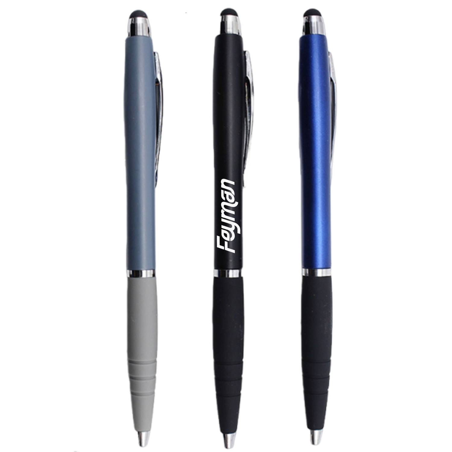 Twist Action Plastic Ballpoint Pen w/ Stylus