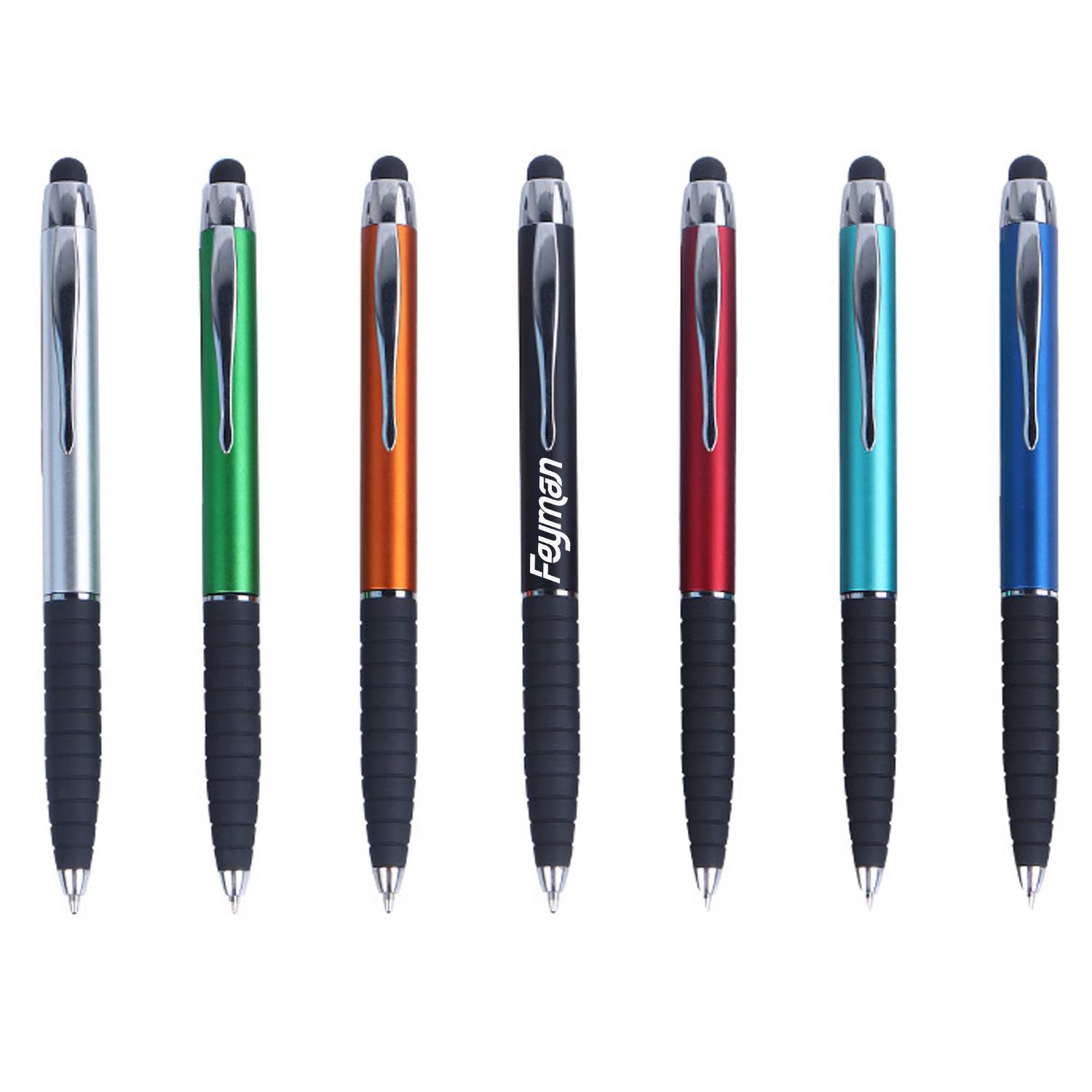 Plastic Twist Action Ballpoint Pen w/ Stylus