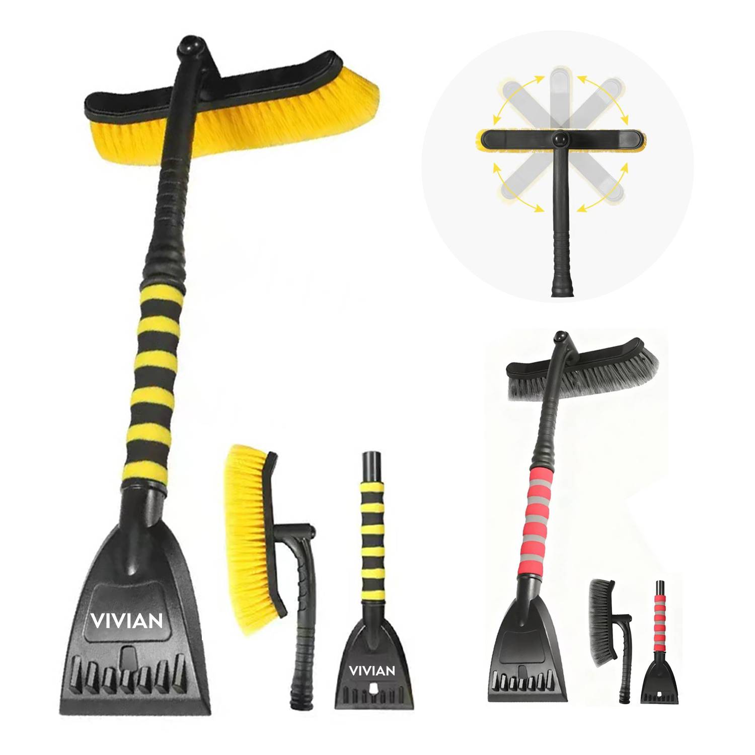 Car Ice Scraper w/ Rotating Head