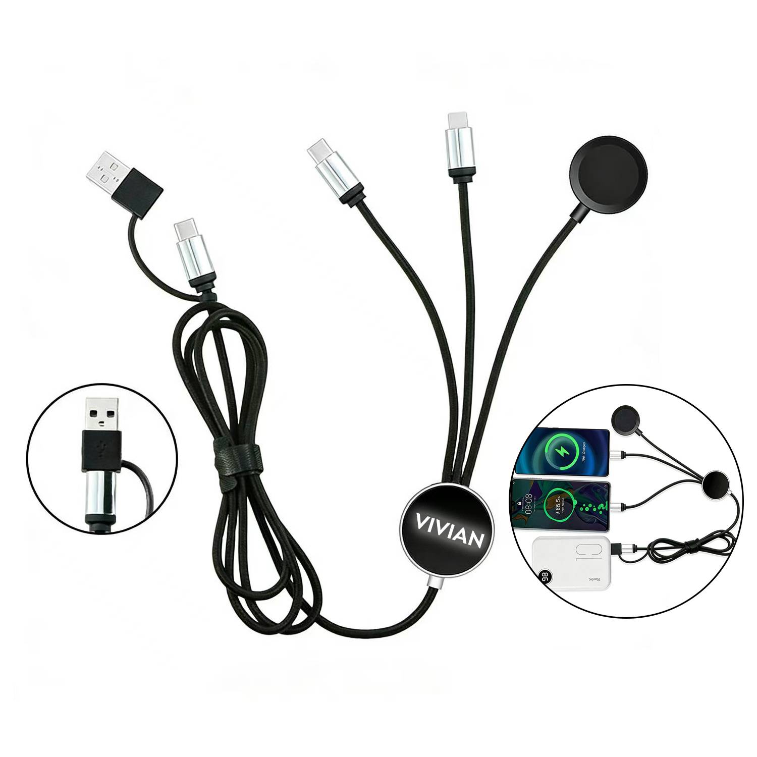 3-in-1 Charging Cable w/ Watch Wireless Charger