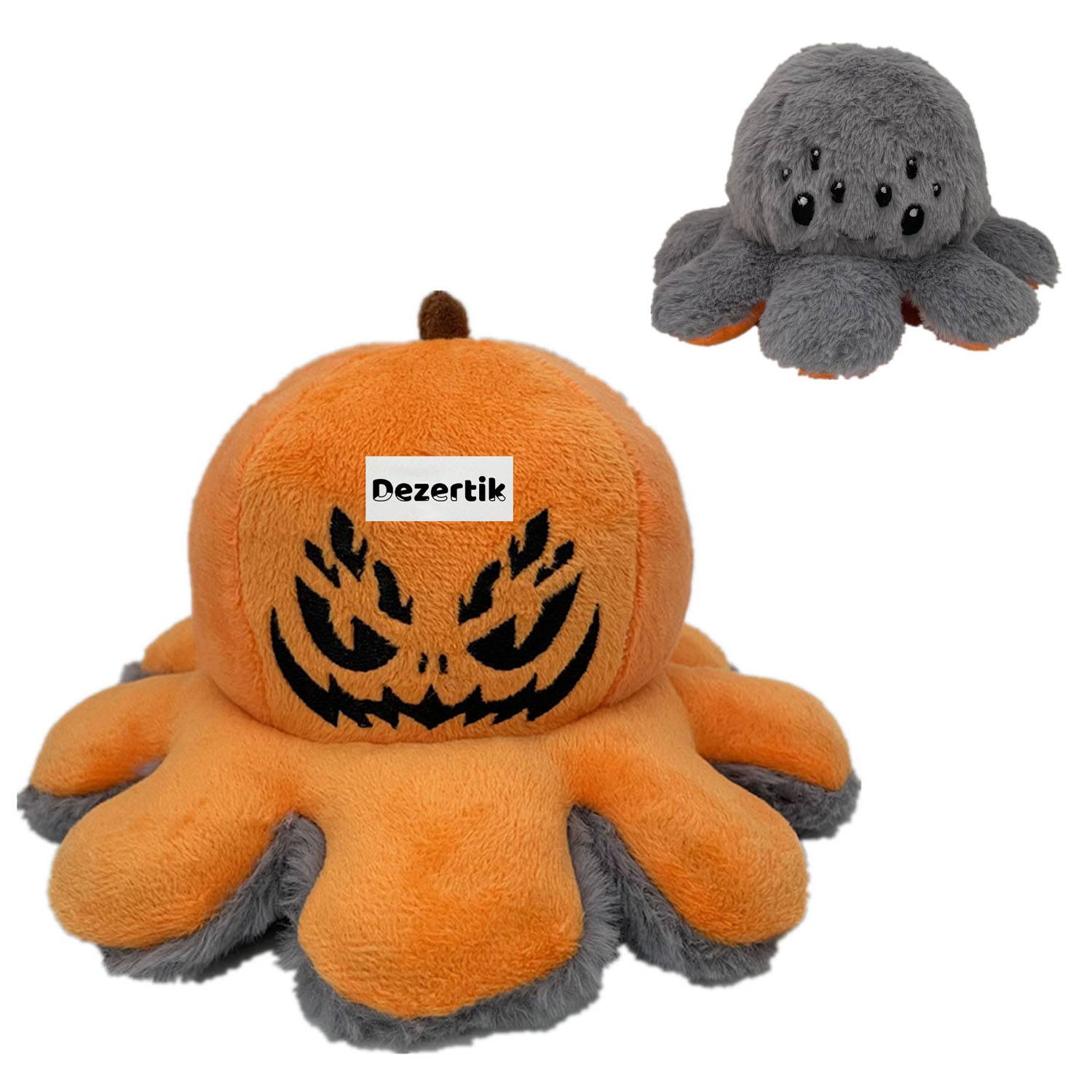 Reversible Halloween Pumpkin Plush Flip Expression Toy