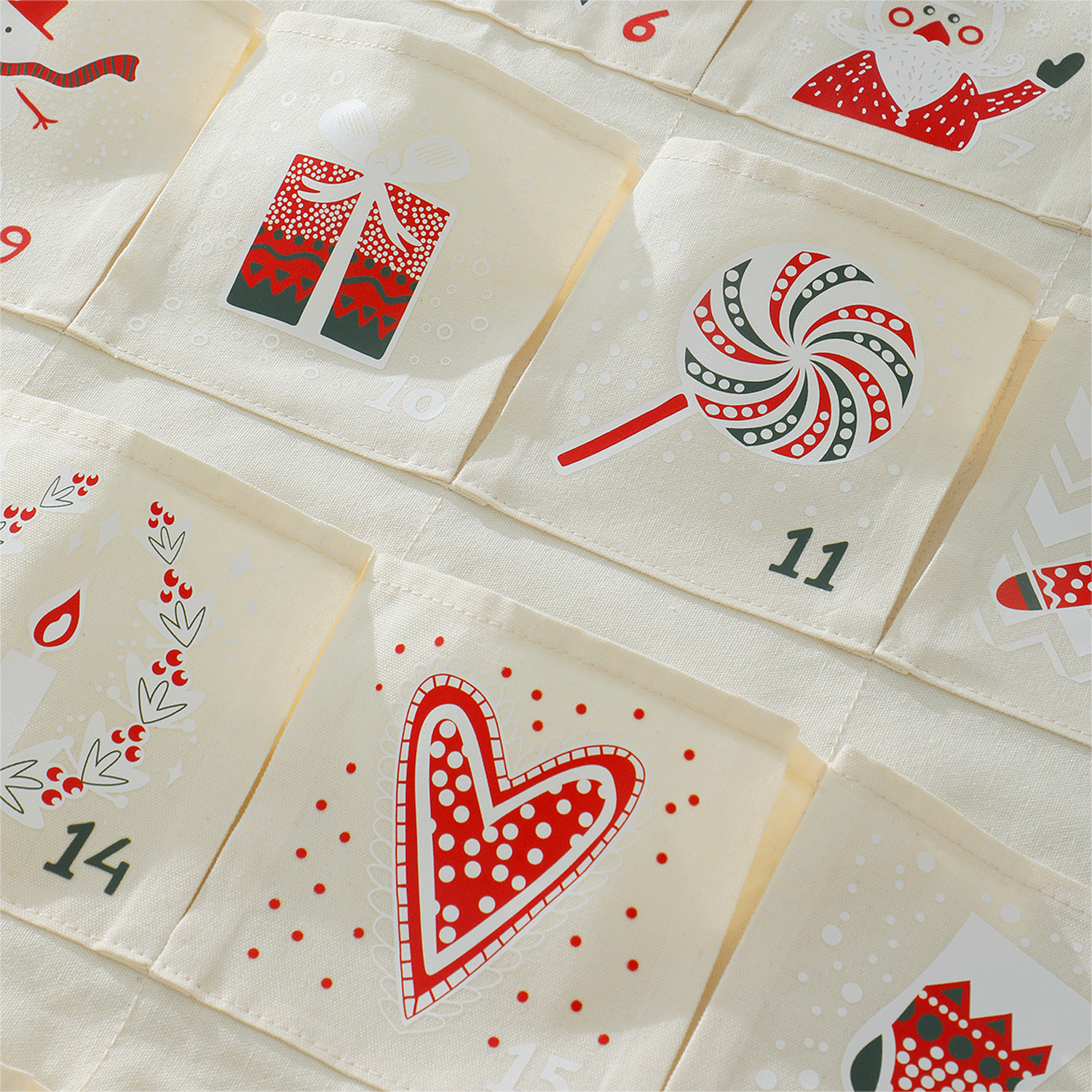 24 Pockets Christmas Advent Wall Hanging Calendar - Image 6