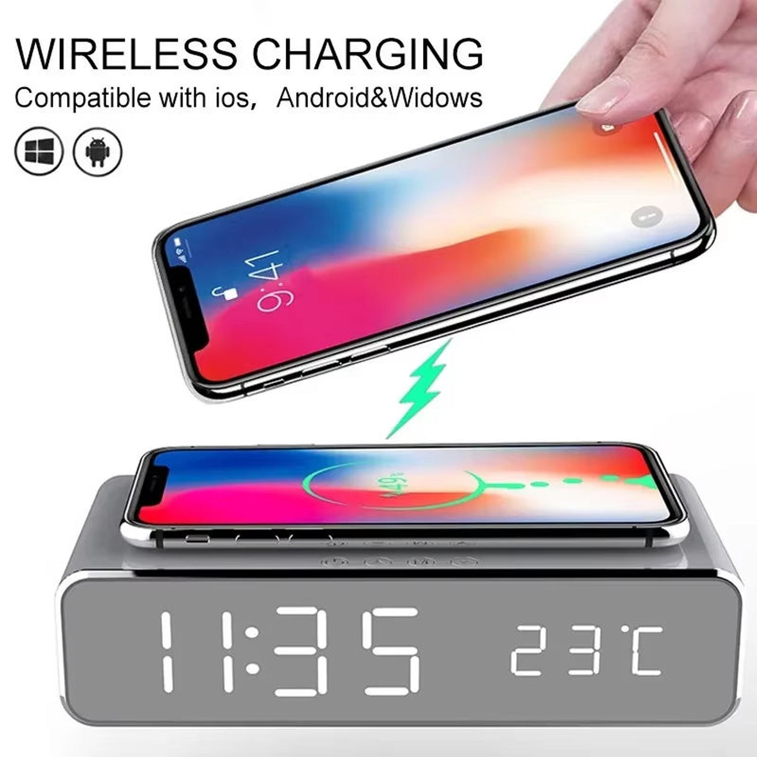 Phone Wireless Charging Desk Clock - Image 6