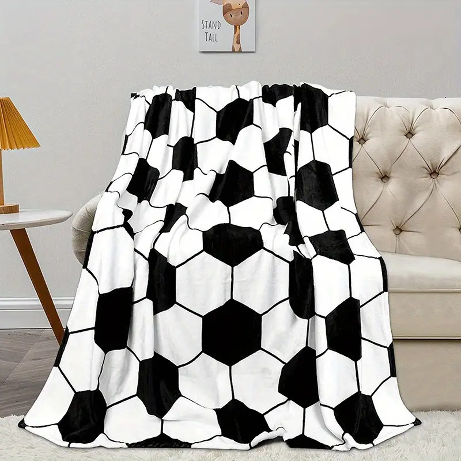 Football Pattern Polyester Blanket - Image 3