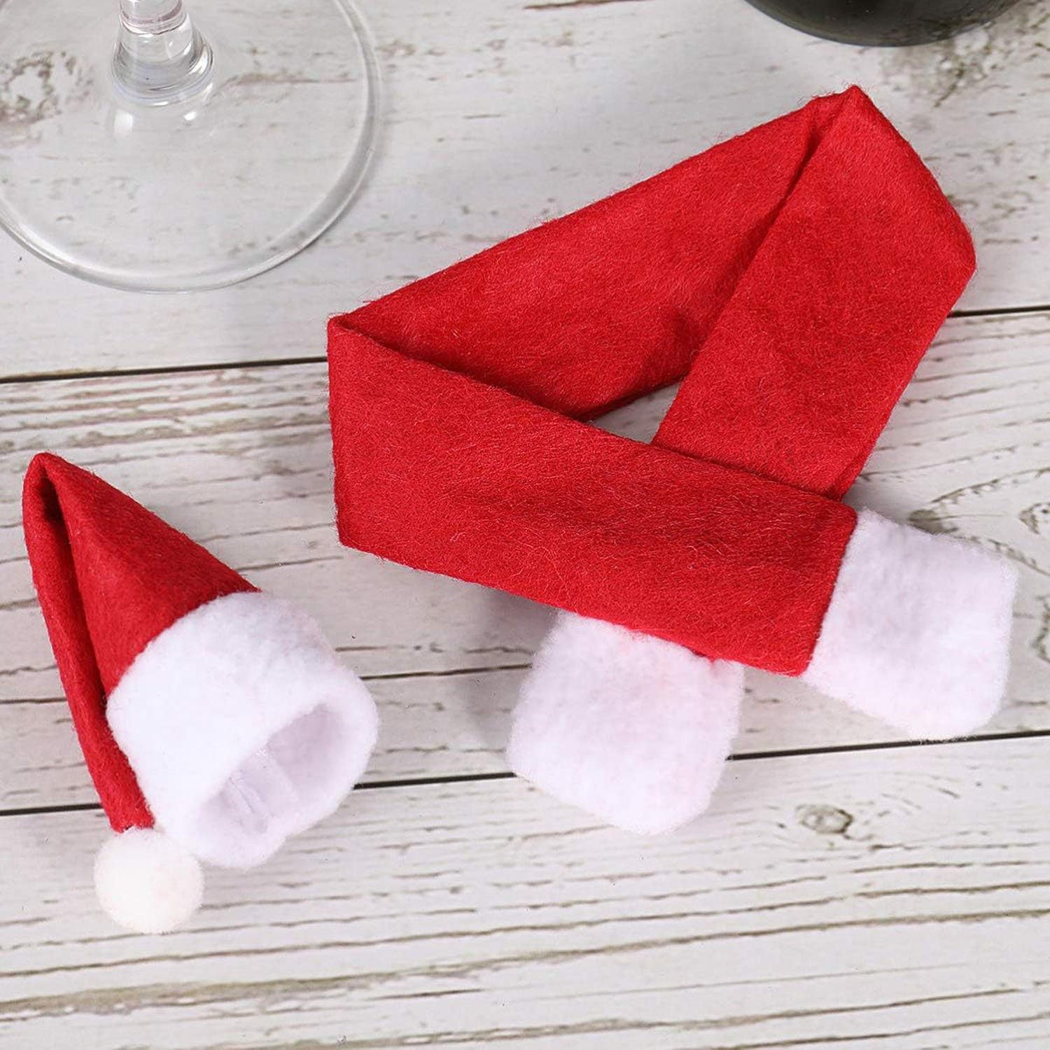 Christmas Scarf & Hat Nonwoven Wine Bottle Decoration - Image 3