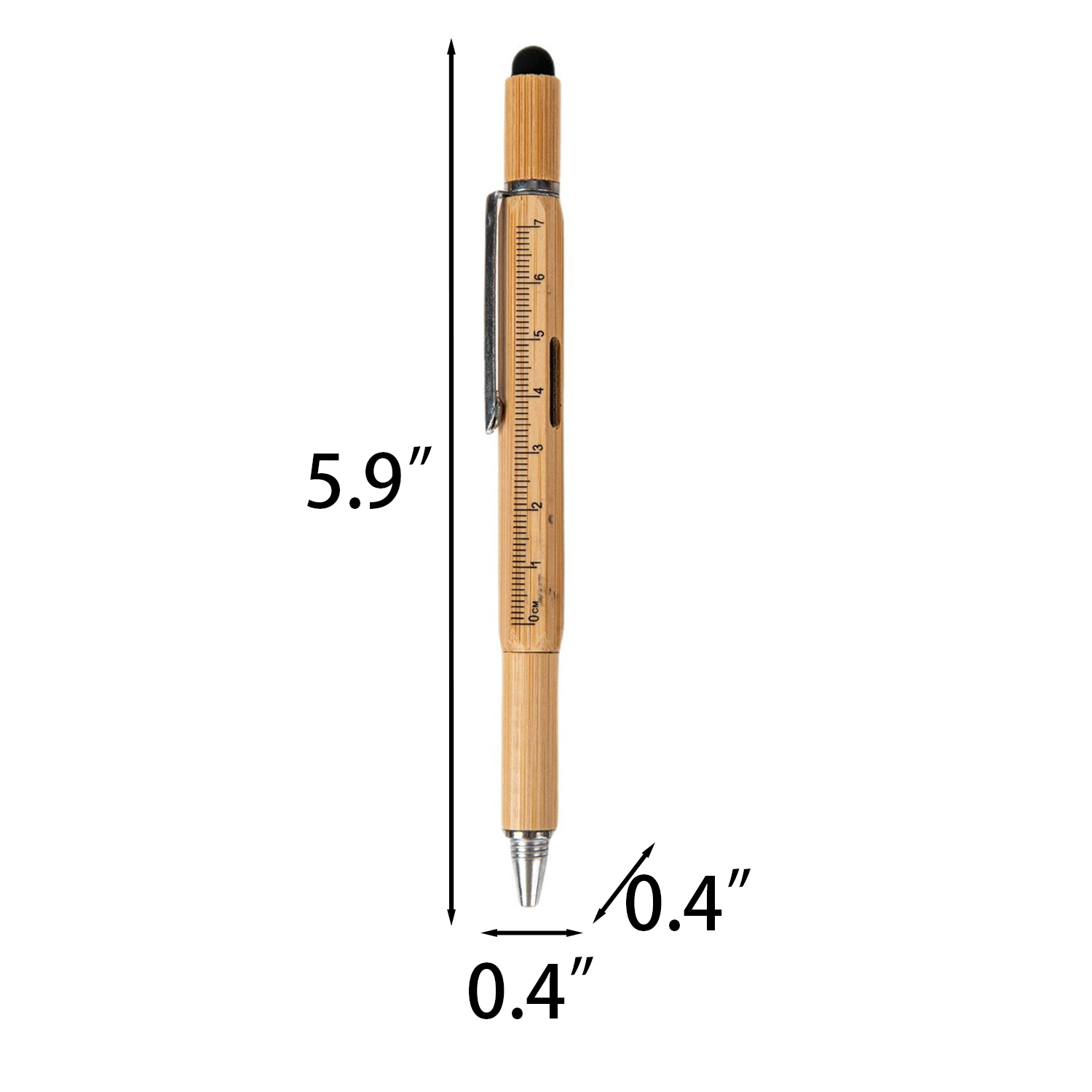 5-in-1 Bamboo Stylus Tool Pen - Image 4