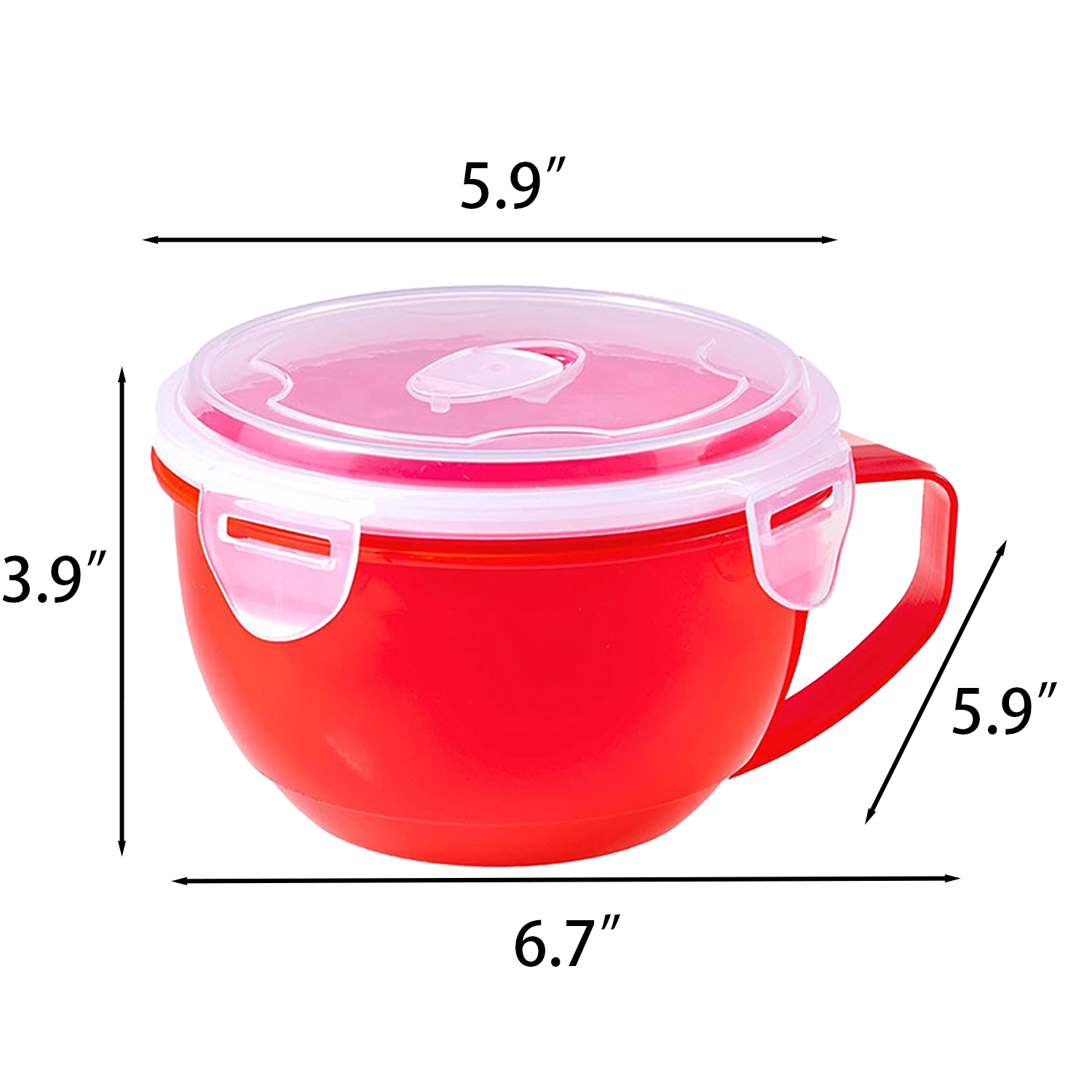 Plastic Microwaveable Food Container Soup Bowl with Lid - Image 4