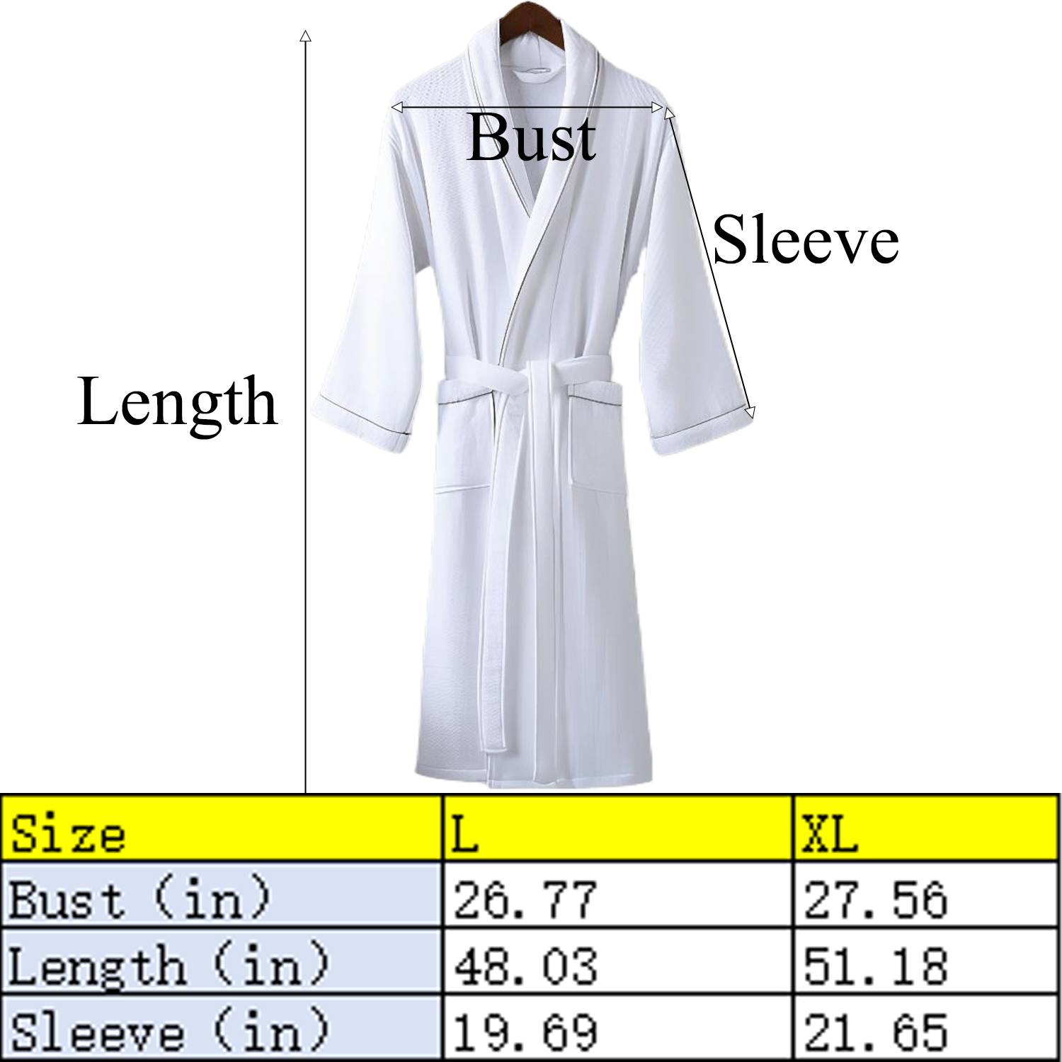 Cotton Long Summer Bathrobe w/Pocket - Image 4