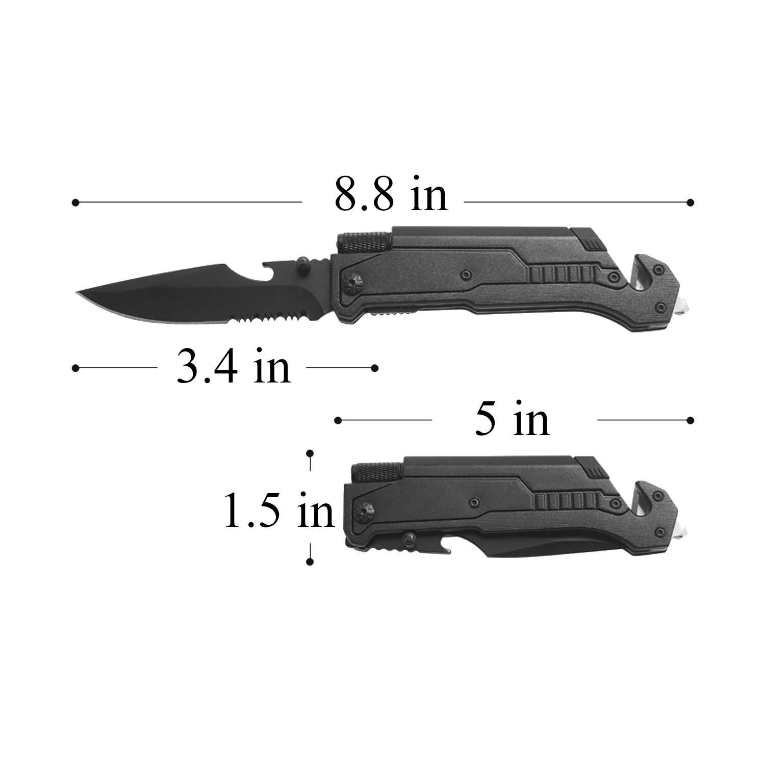 Stainless Steel Outdoor Survival Tactical Folding Knife - Image 4
