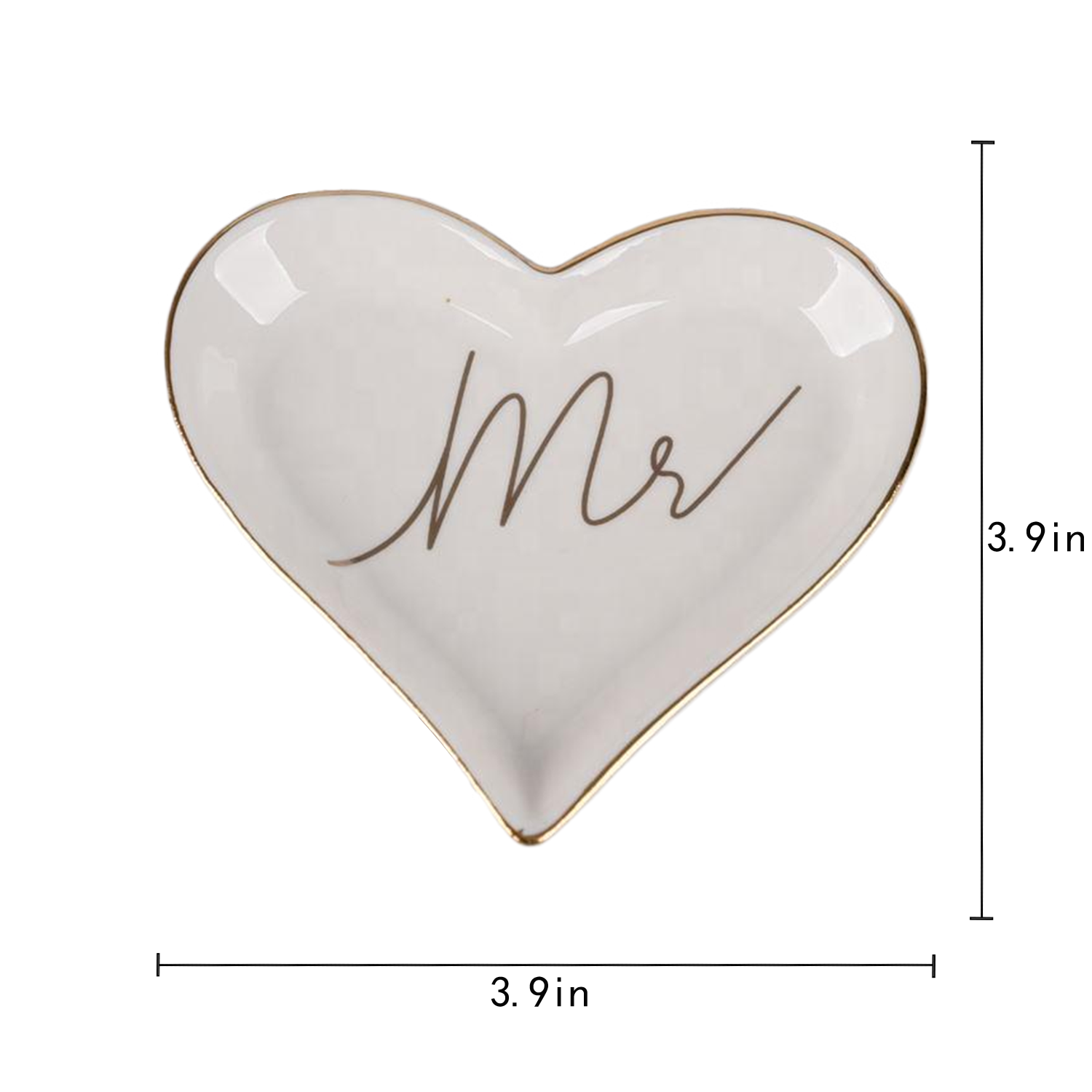 Ceramic Heart Shape Ring Holder Jewelry Tray - Image 4