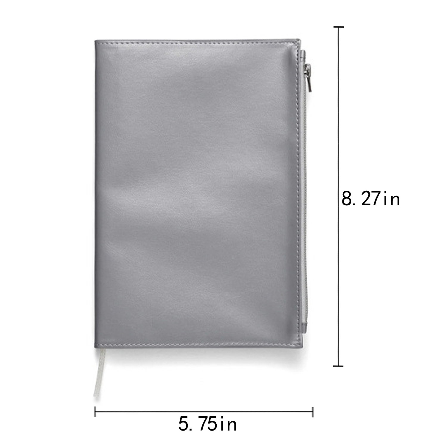 A5 Pearlized PU Leather Notebook w/ Zipper Pocket - Image 4