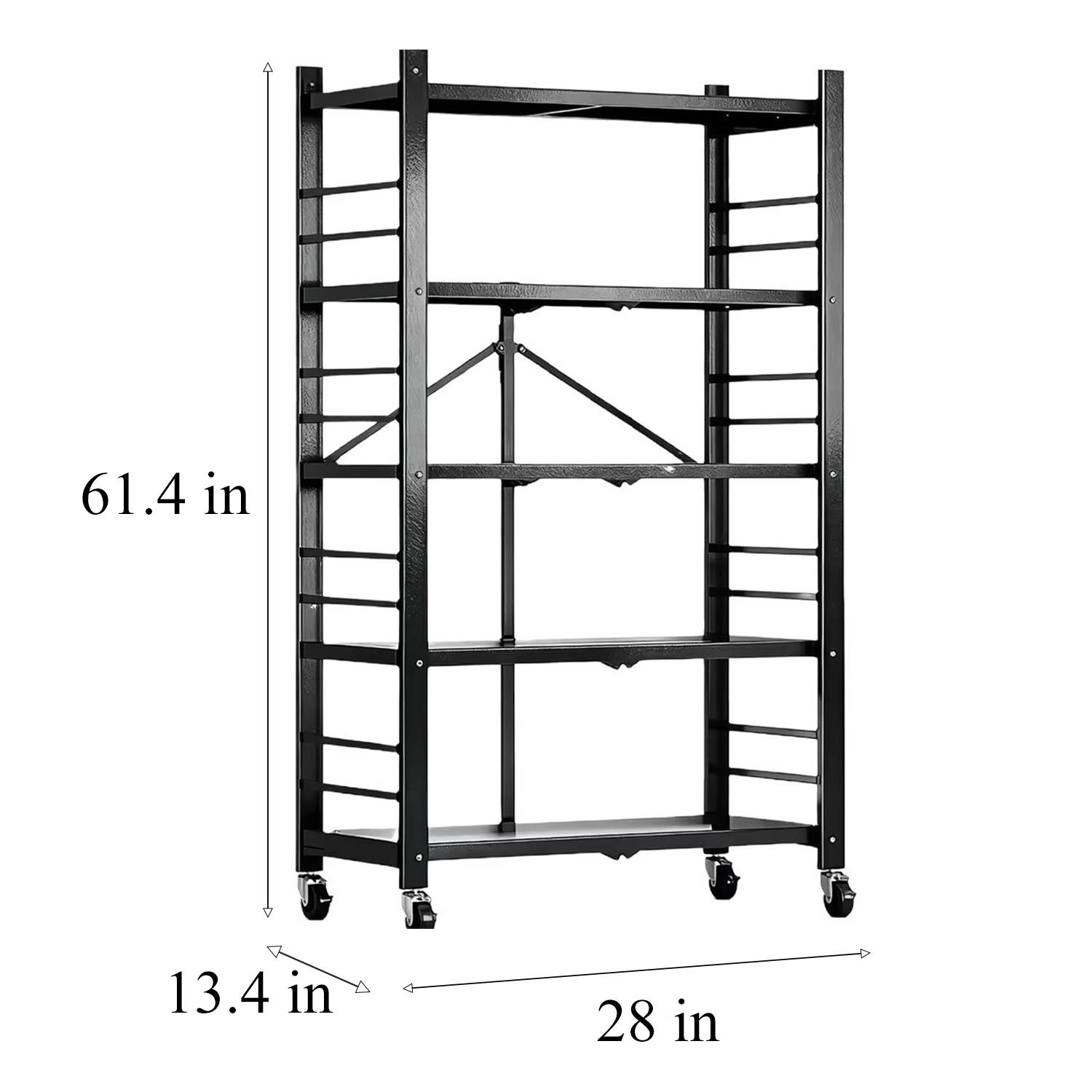 No Assembly Foldable 5 Tier Metal Shelf - Image 4
