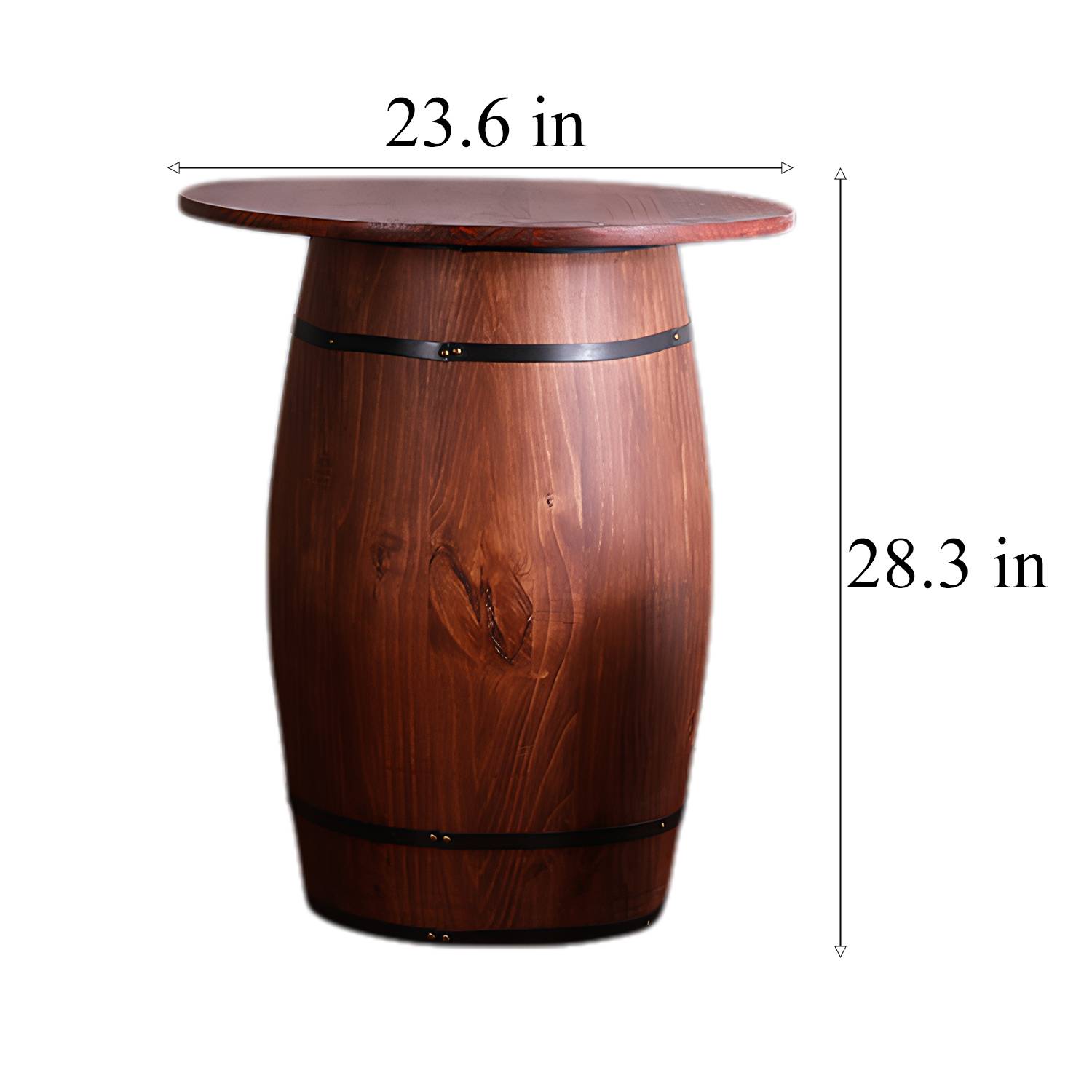 Repurposed Oak Barrel Table - Image 3