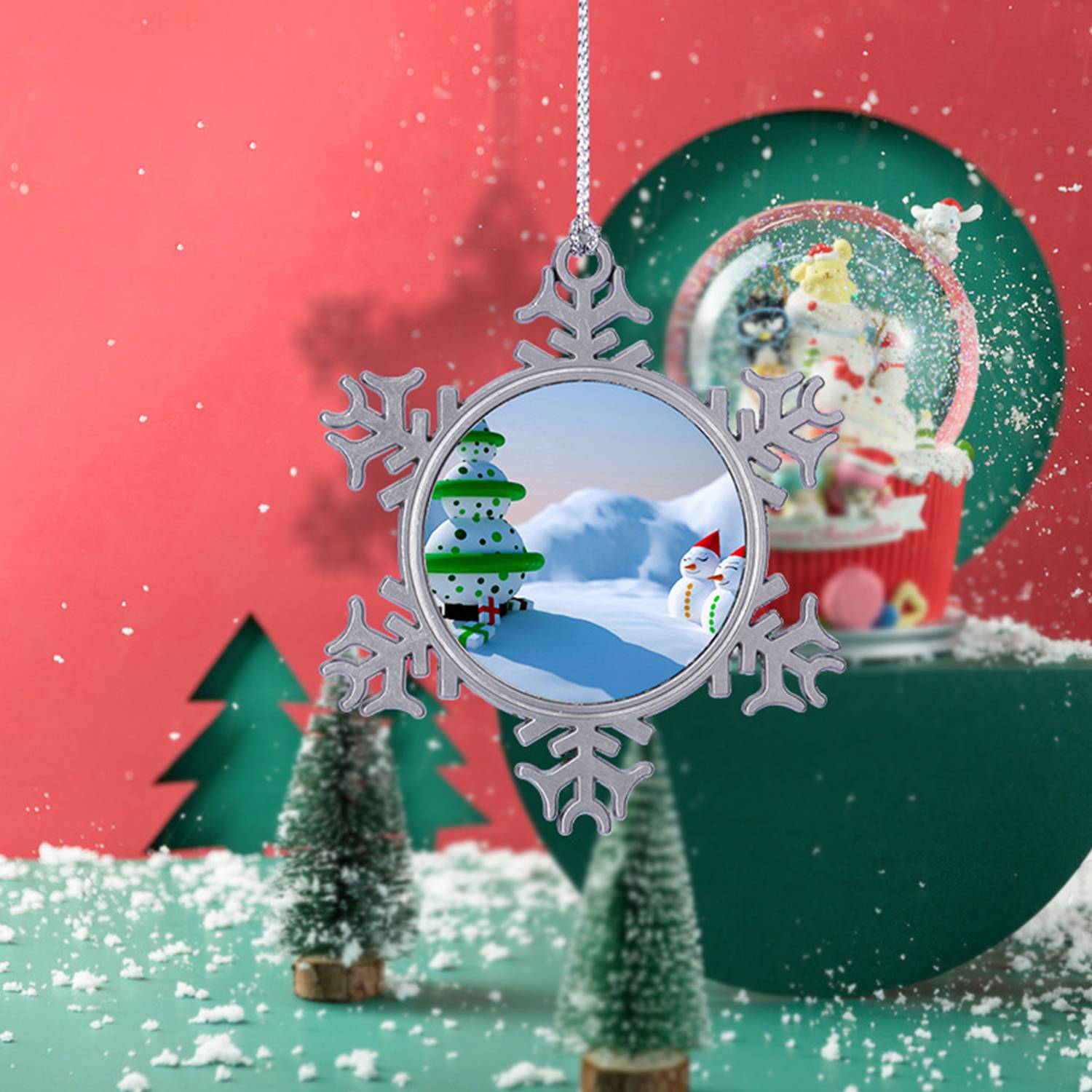 Pewter Snowflake Christmas Tree Ornaments - Image 3