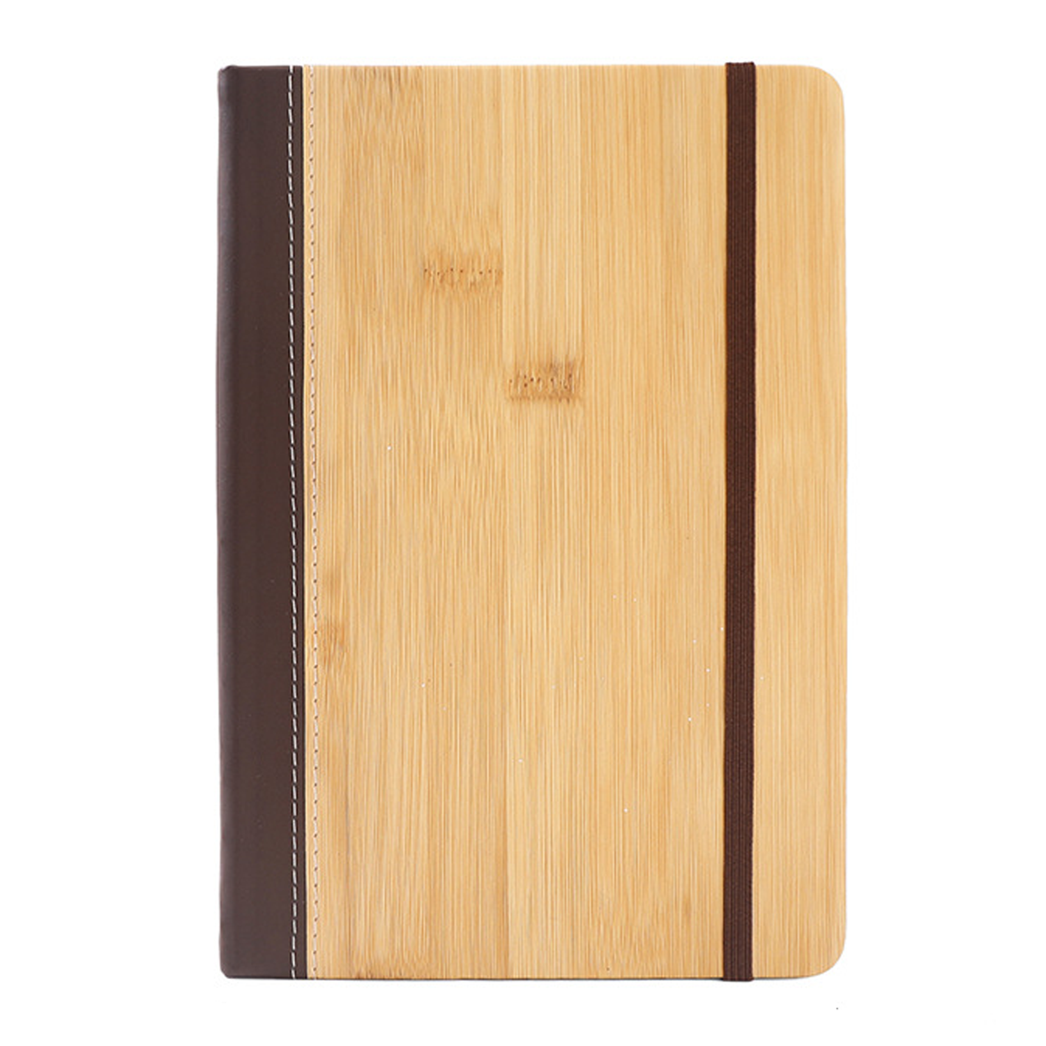A5 Bamboo-Pattern PU Leather Notebook w/ Elastic Band - Image 5