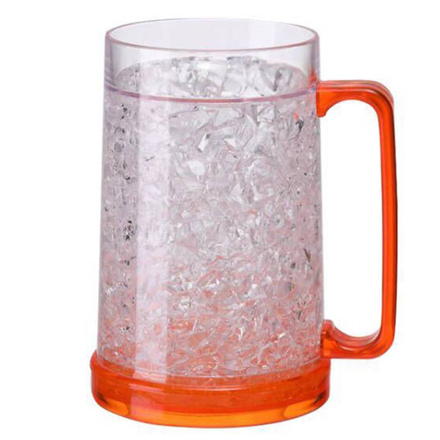16 oz Plastic Double Wall Freezer Frosted Beer Mugs - Image 7