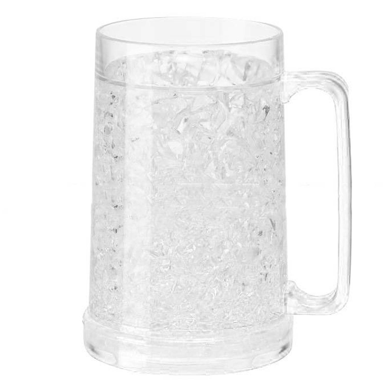 16 oz Plastic Double Wall Freezer Frosted Beer Mugs - Image 5