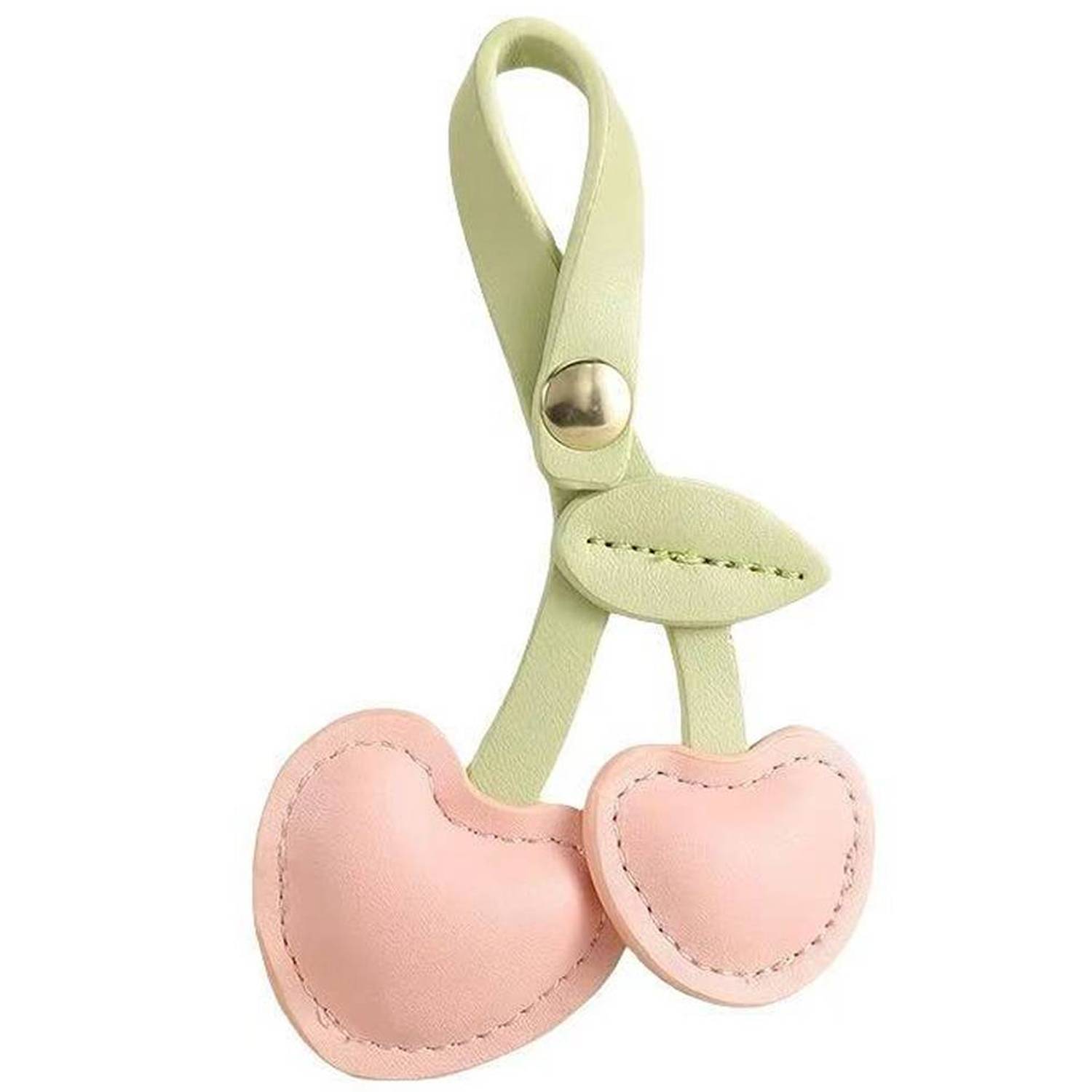 PU Leather Cherry Pendant Decoration Keychain - Image 5