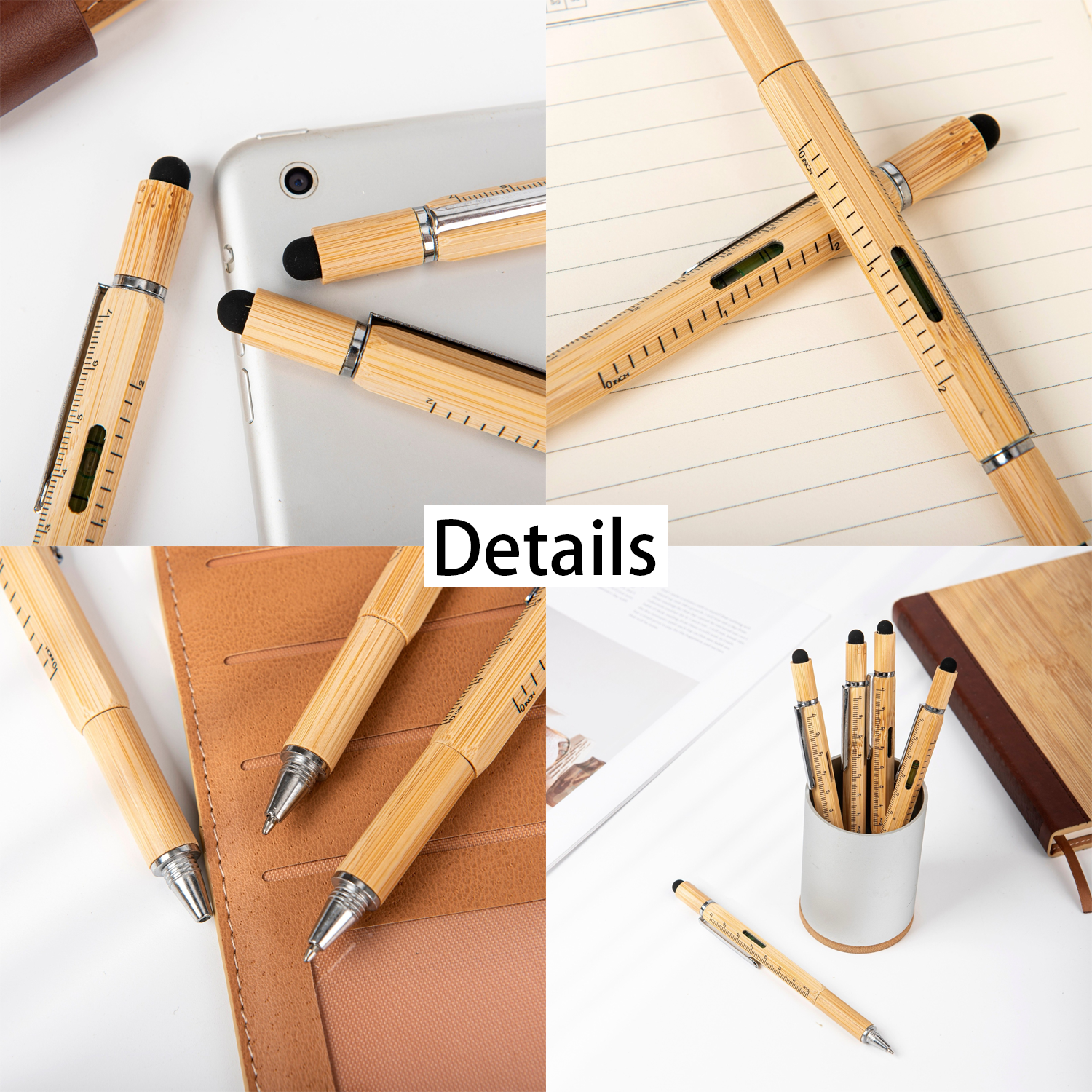 5-in-1 Bamboo Stylus Tool Pen - Image 3