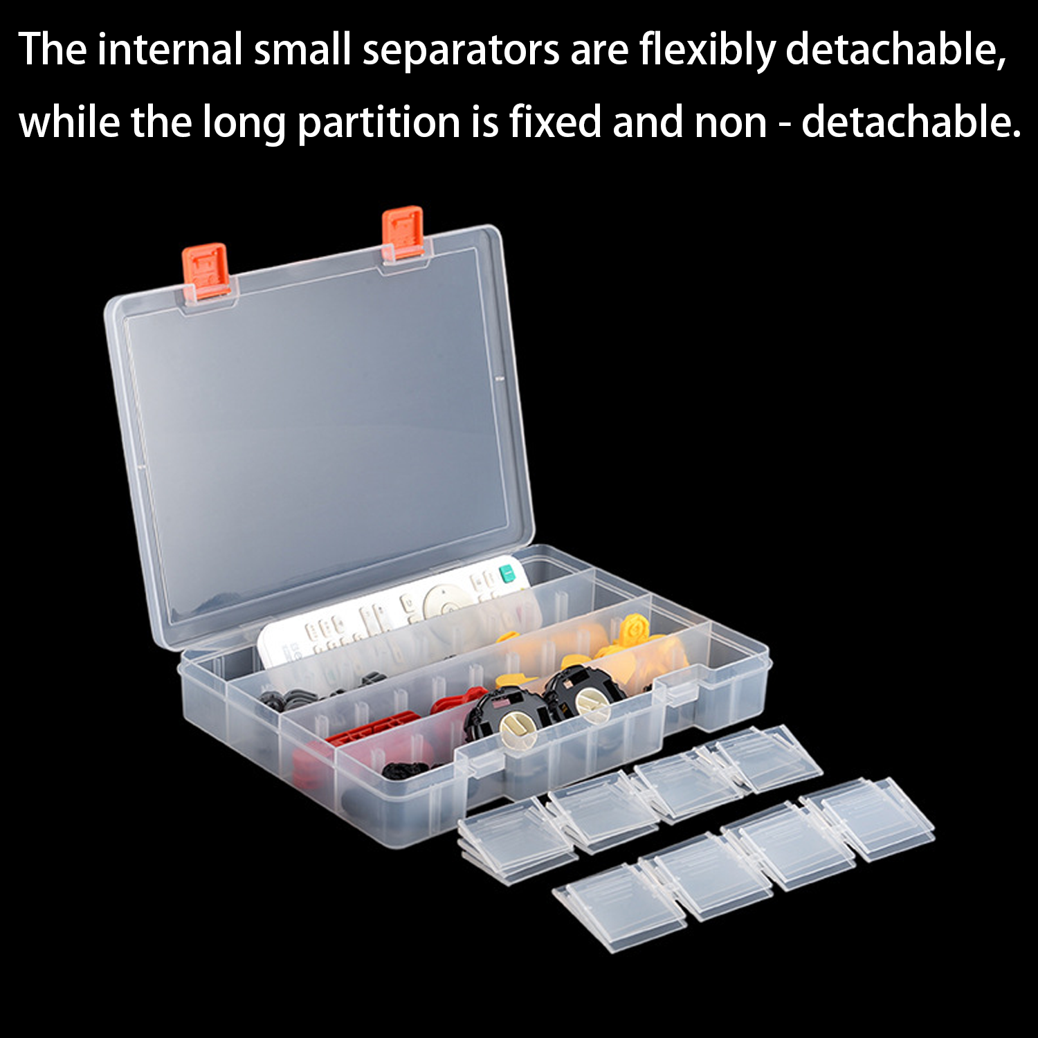 Transparent Plastic Storage Organizer w/ Removable Dividers - Image 4