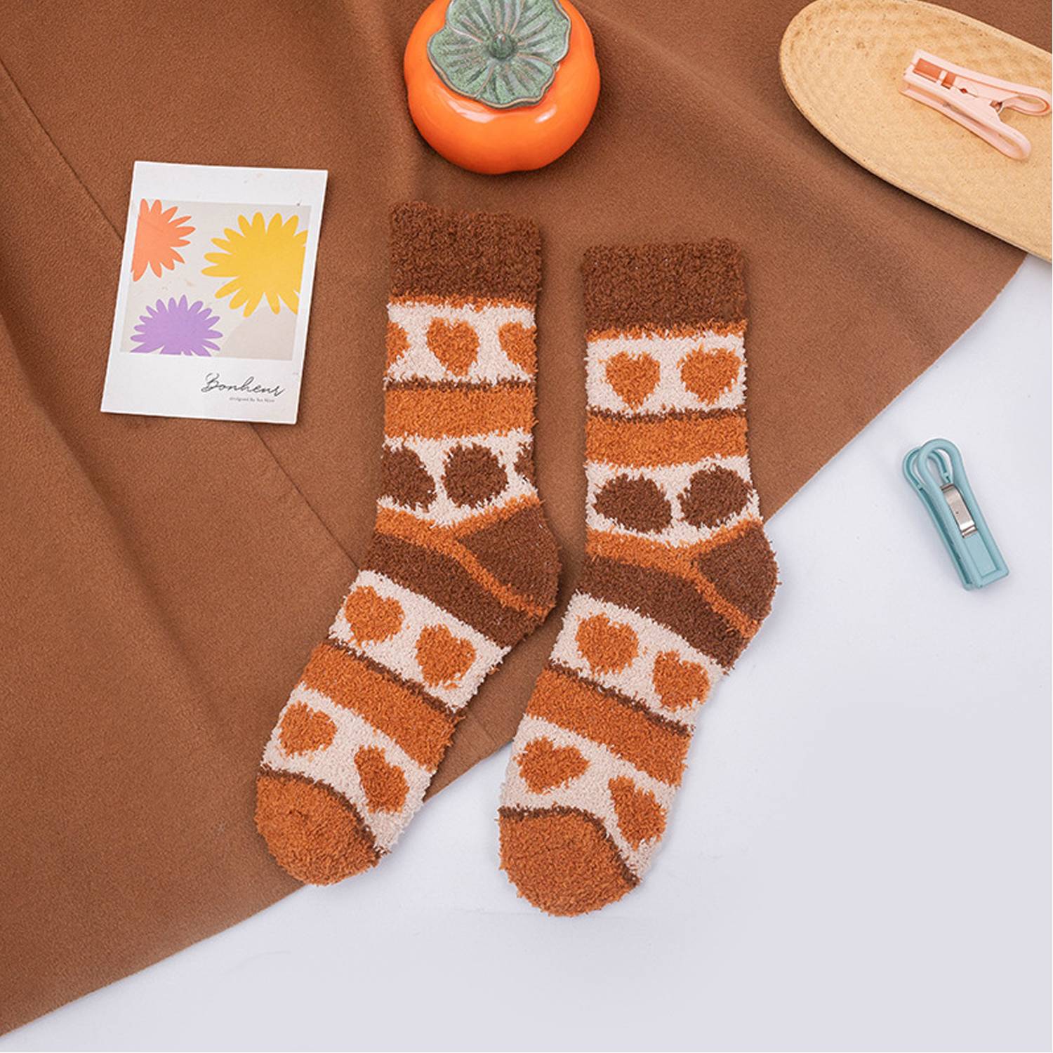 Polyester Winter Thick Coral Fleece Crew Sock - Image 6