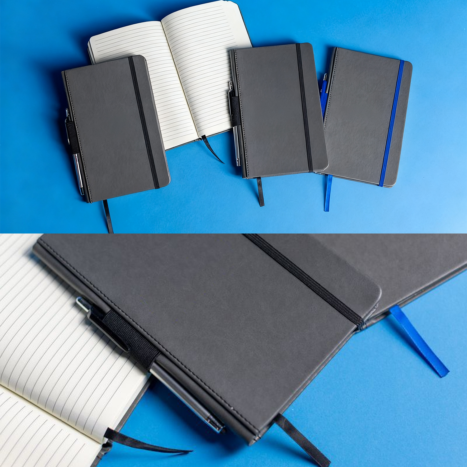 A5 PU Leather Business Notebook w/ Pen Holder - Image 6