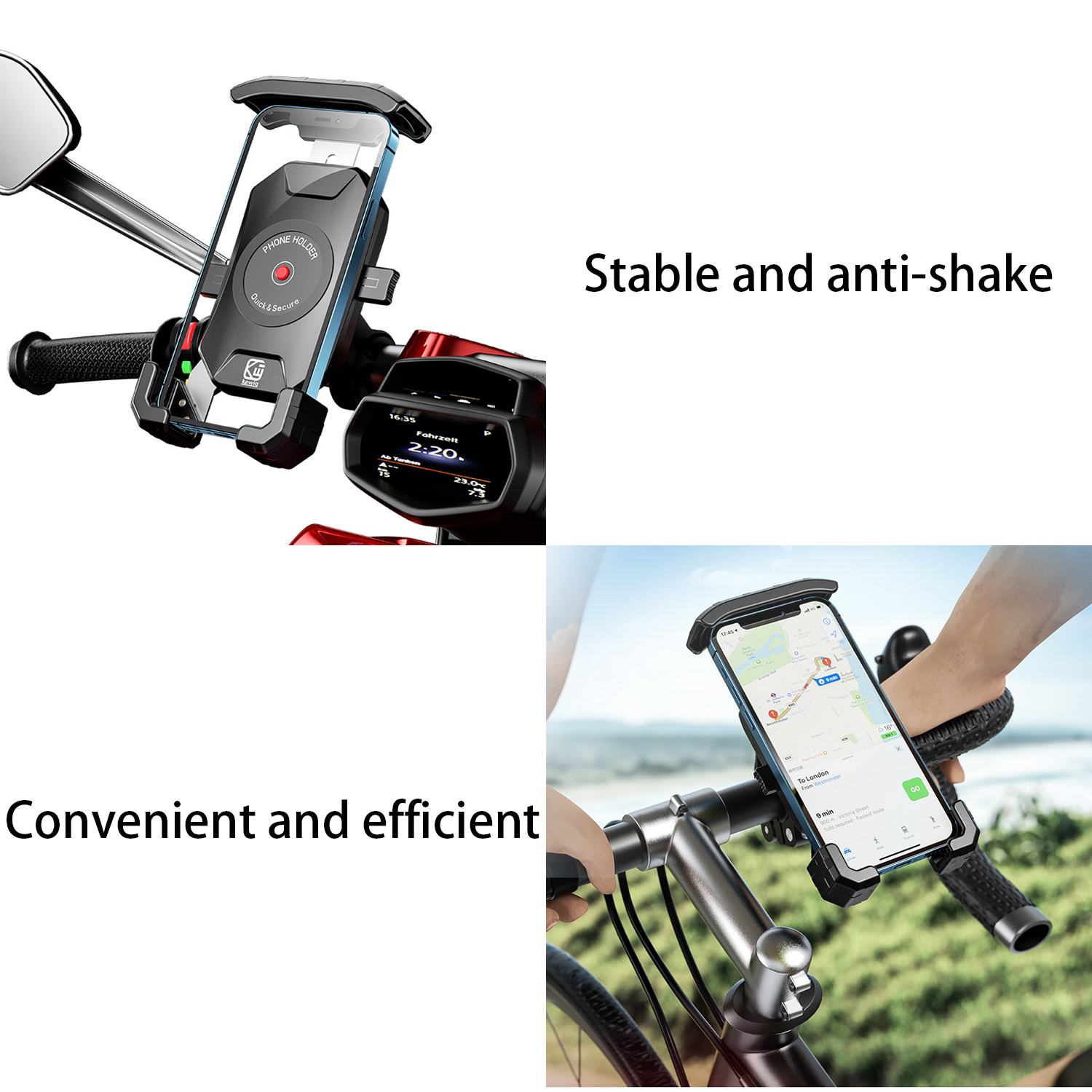Steady Anti-Shake Motorcycle Phone Holder - Image 5