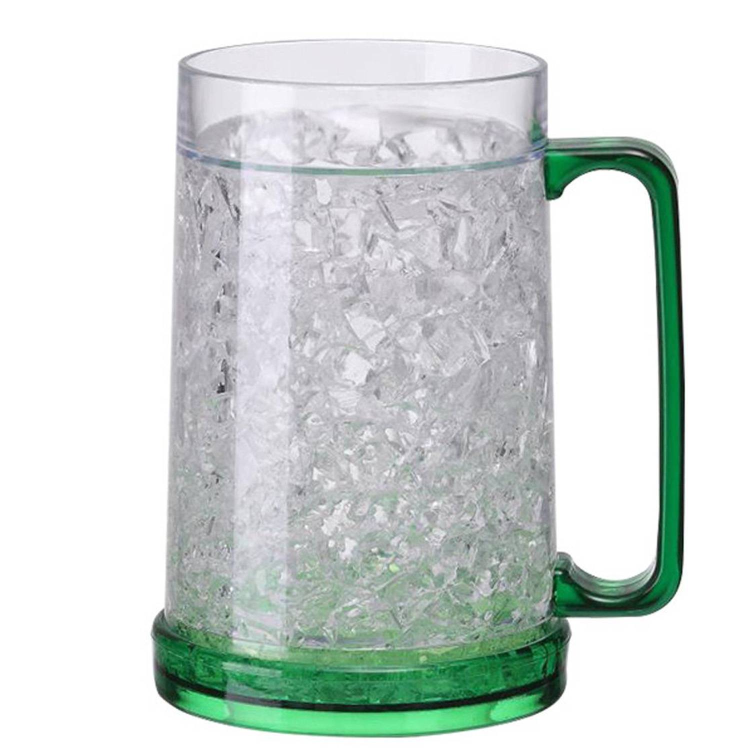 16 oz Plastic Double Wall Freezer Frosted Beer Mugs - Image 6