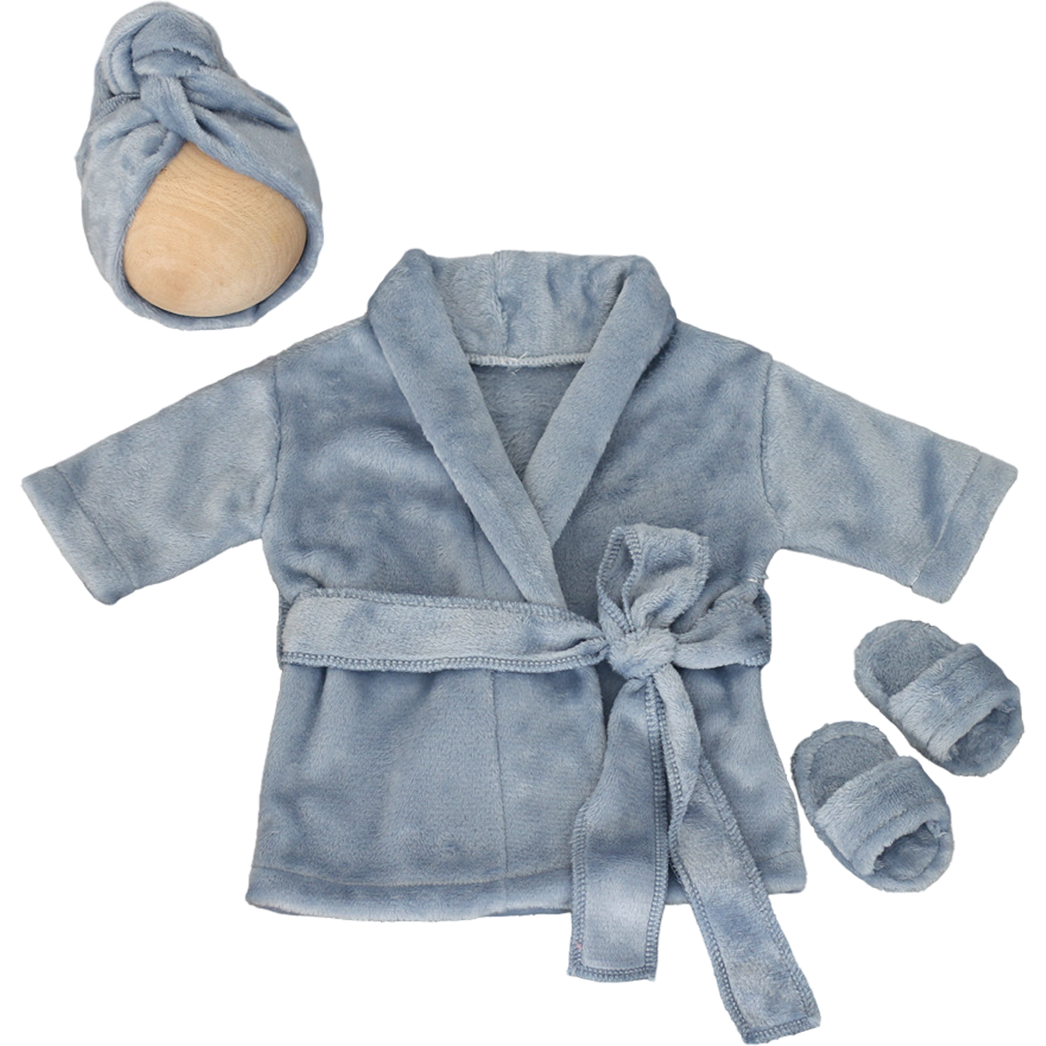 Baby Headscarf Pajamas Bathrobe Slippers Set - Image 9