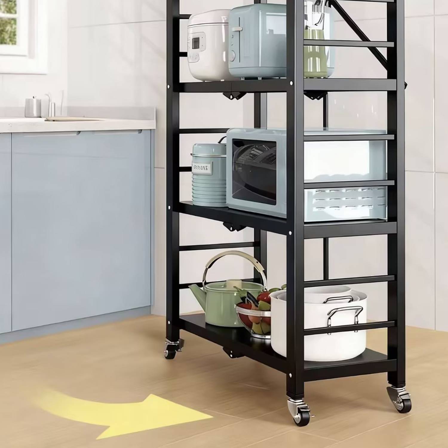 No Assembly Foldable 5 Tier Metal Shelf - Image 5