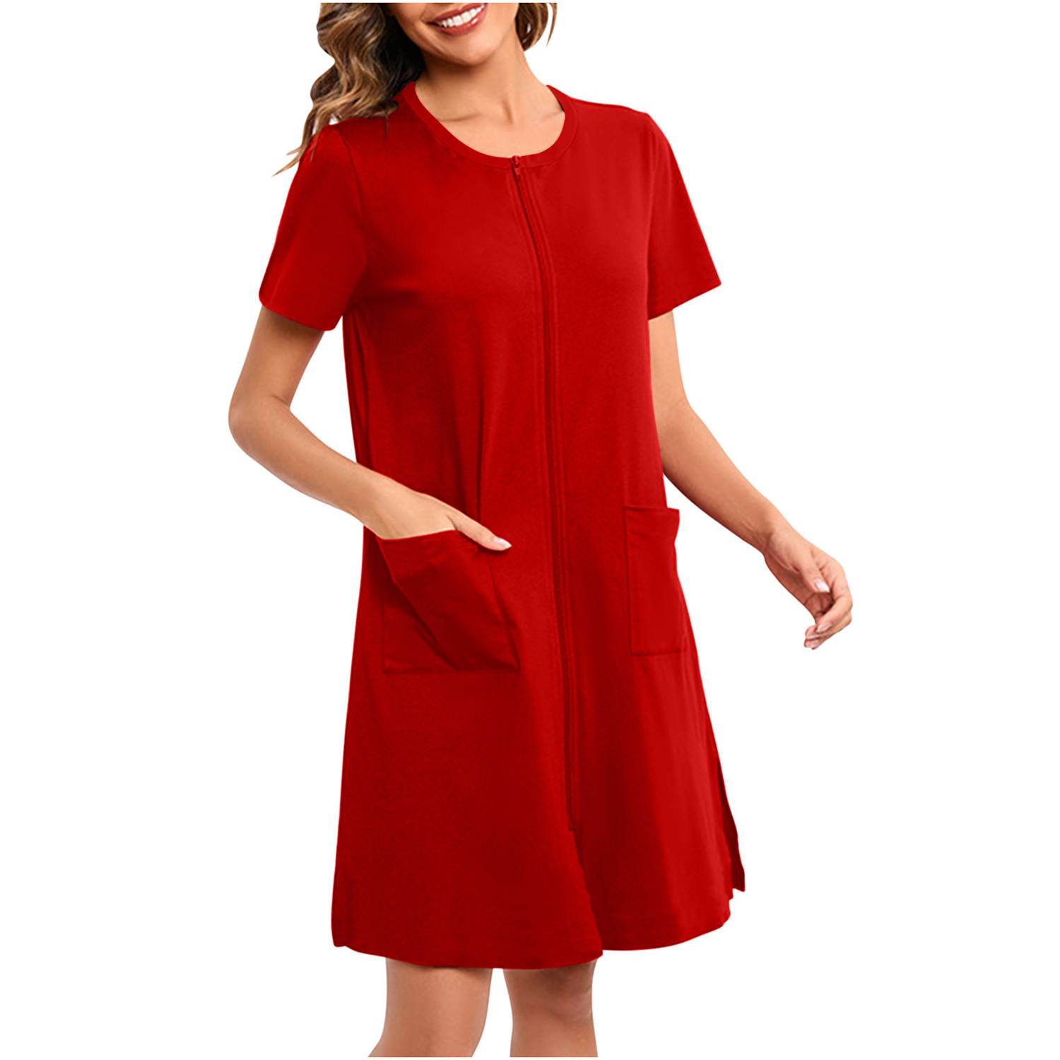 Women Summer Short Sleeve Loose Nightgown Dress - Image 10