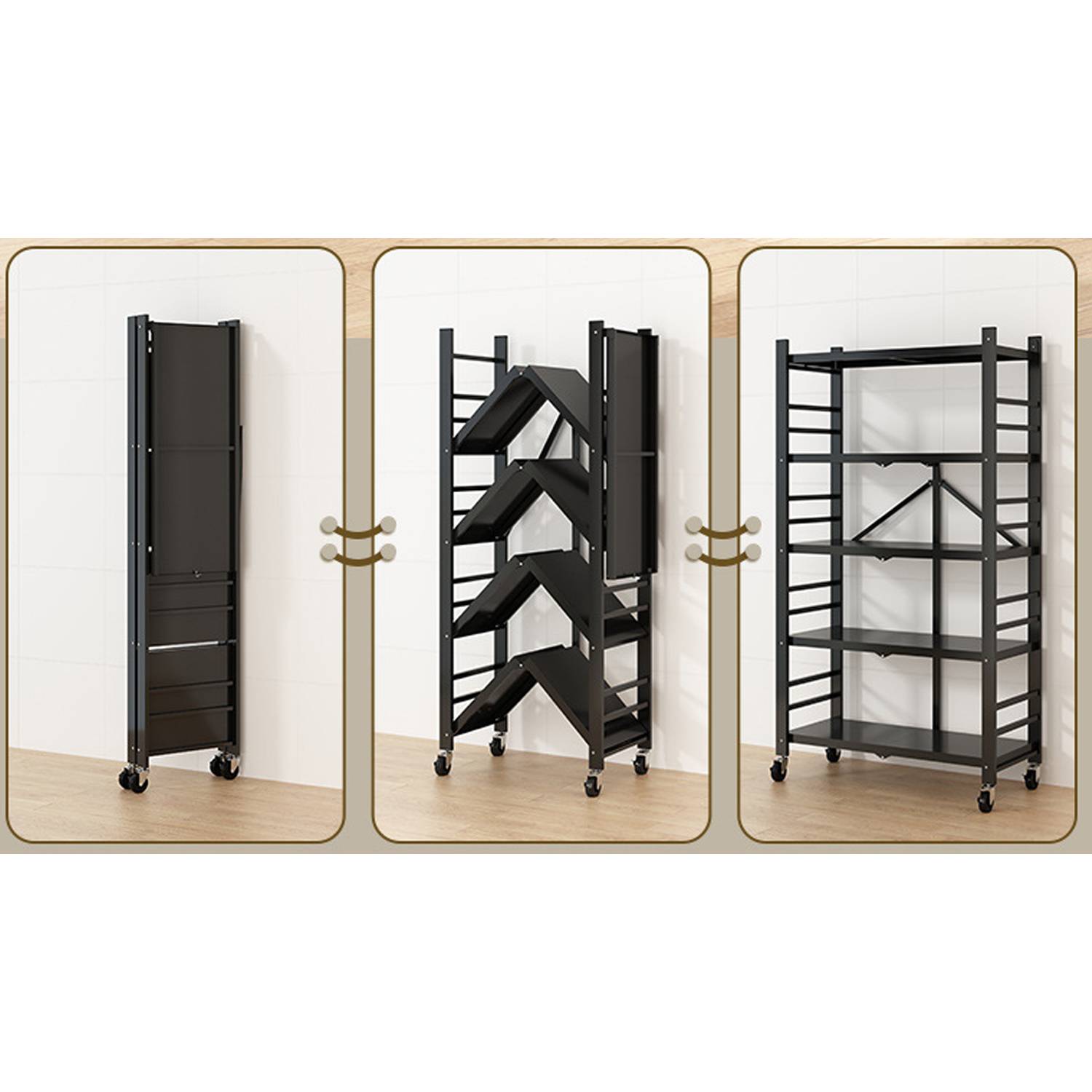 No Assembly Foldable 5 Tier Metal Shelf - Image 3