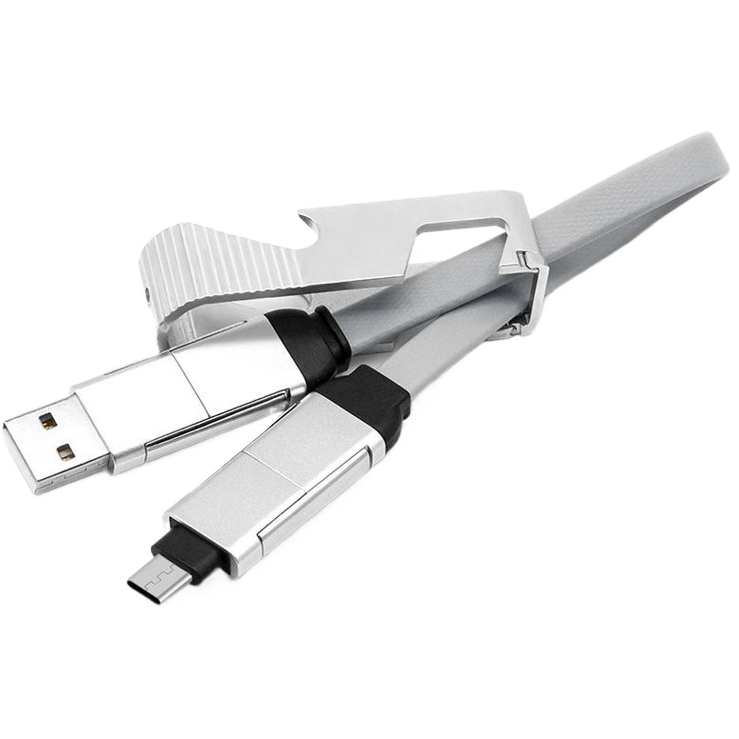 4 in 1 Bottle Opener Keychain w/ USB Cable - Image 5