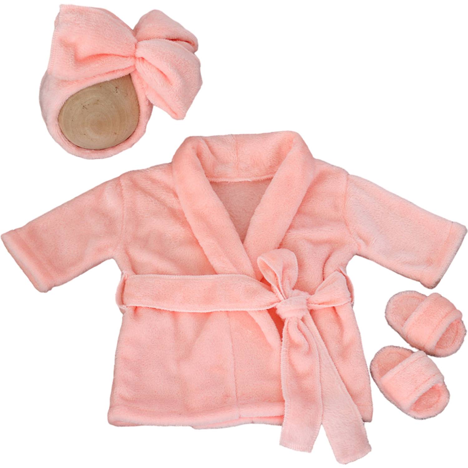 Baby Headscarf Pajamas Bathrobe Slippers Set - Image 5