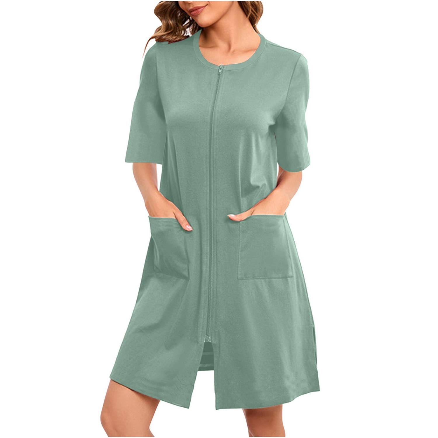 Women Summer Short Sleeve Loose Nightgown Dress - Image 12