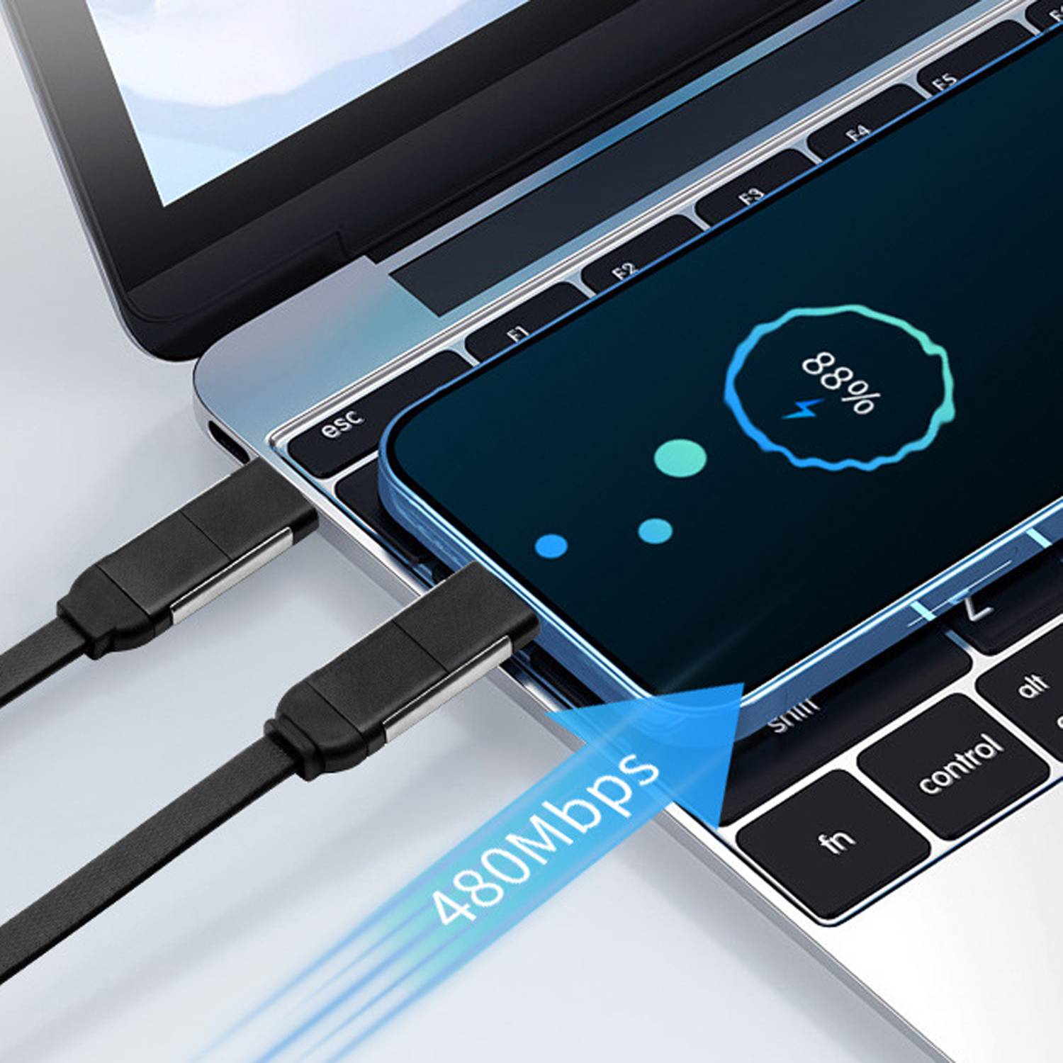 4 in 1 Bottle Opener Keychain w/ USB Cable - Image 3