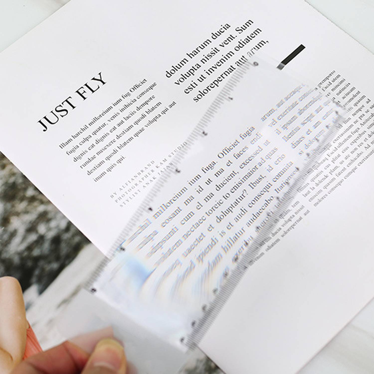 3 in 1 PVC Thin Magnifying Bookmark Ruler - Image 3