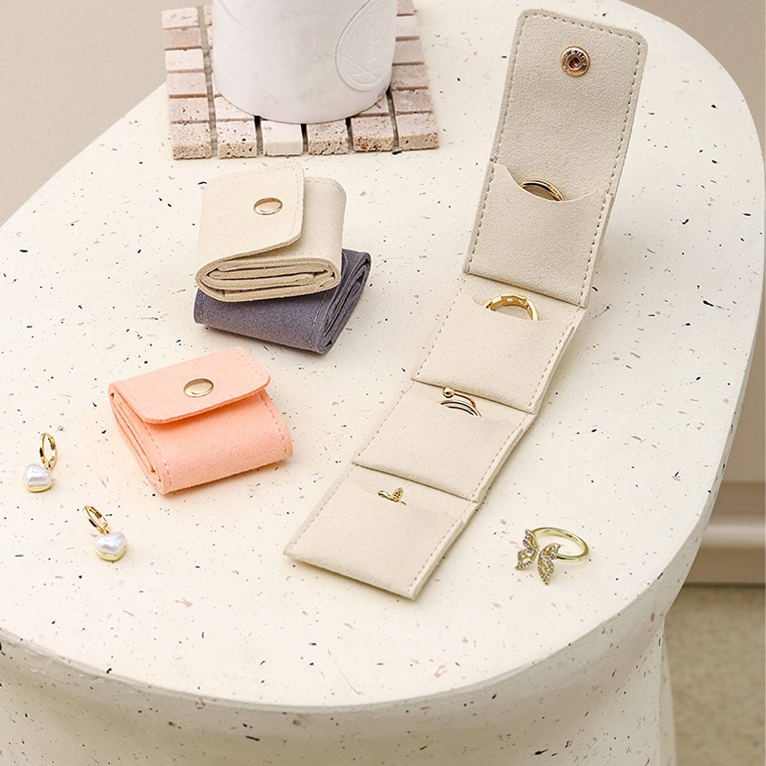 Foldable PU Leather Jewelry Organizer Pouch - Image 3