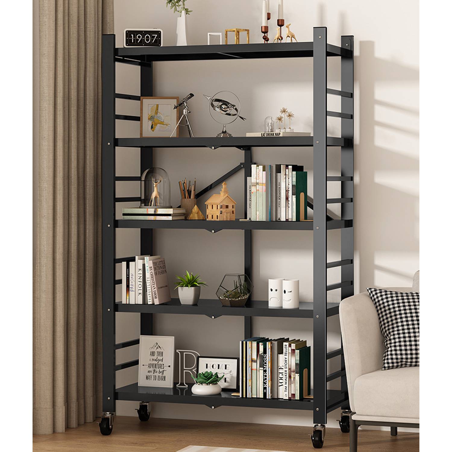 No Assembly Foldable 5 Tier Metal Shelf - Image 6