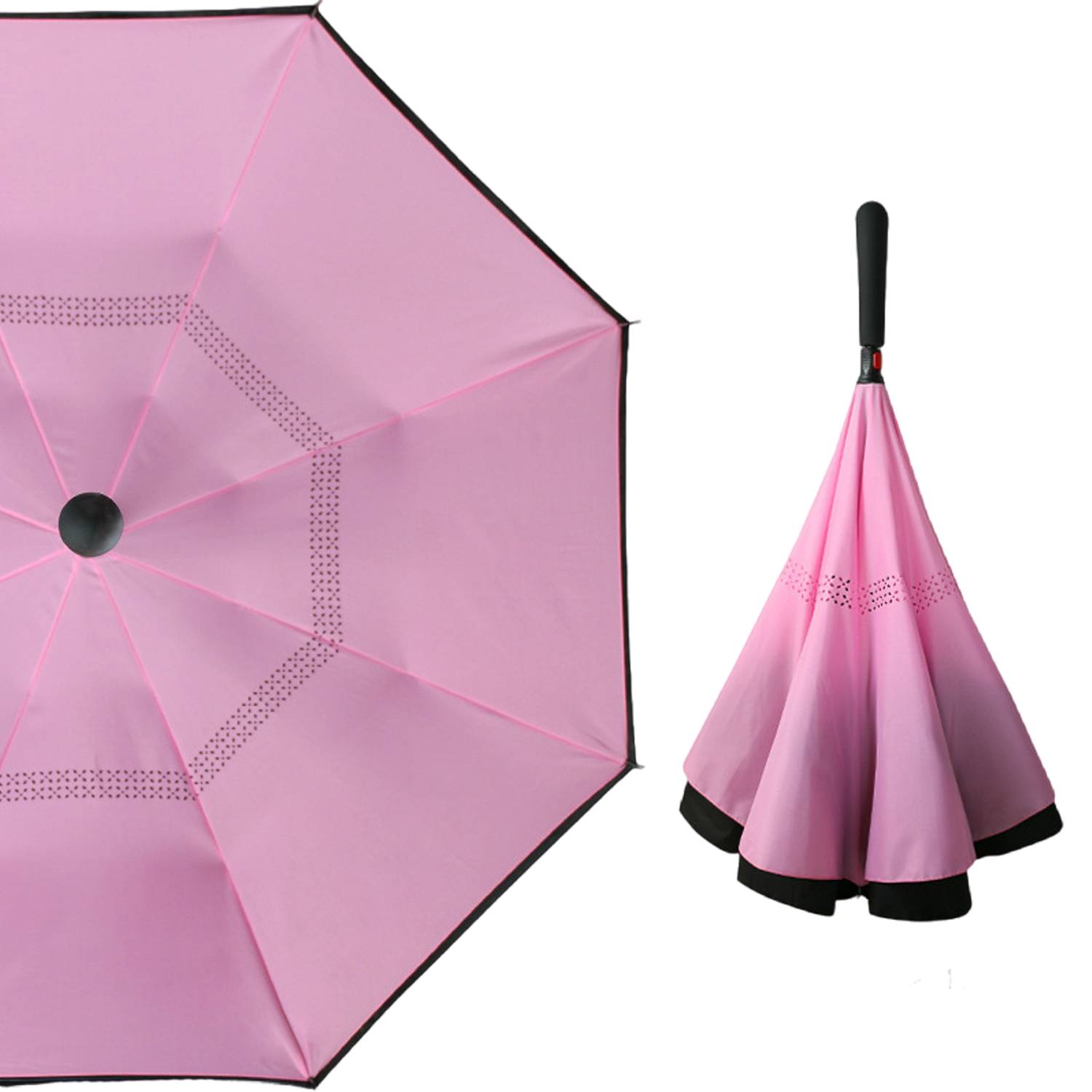 Dual Layer Windproof Standing Inverted Umbrella