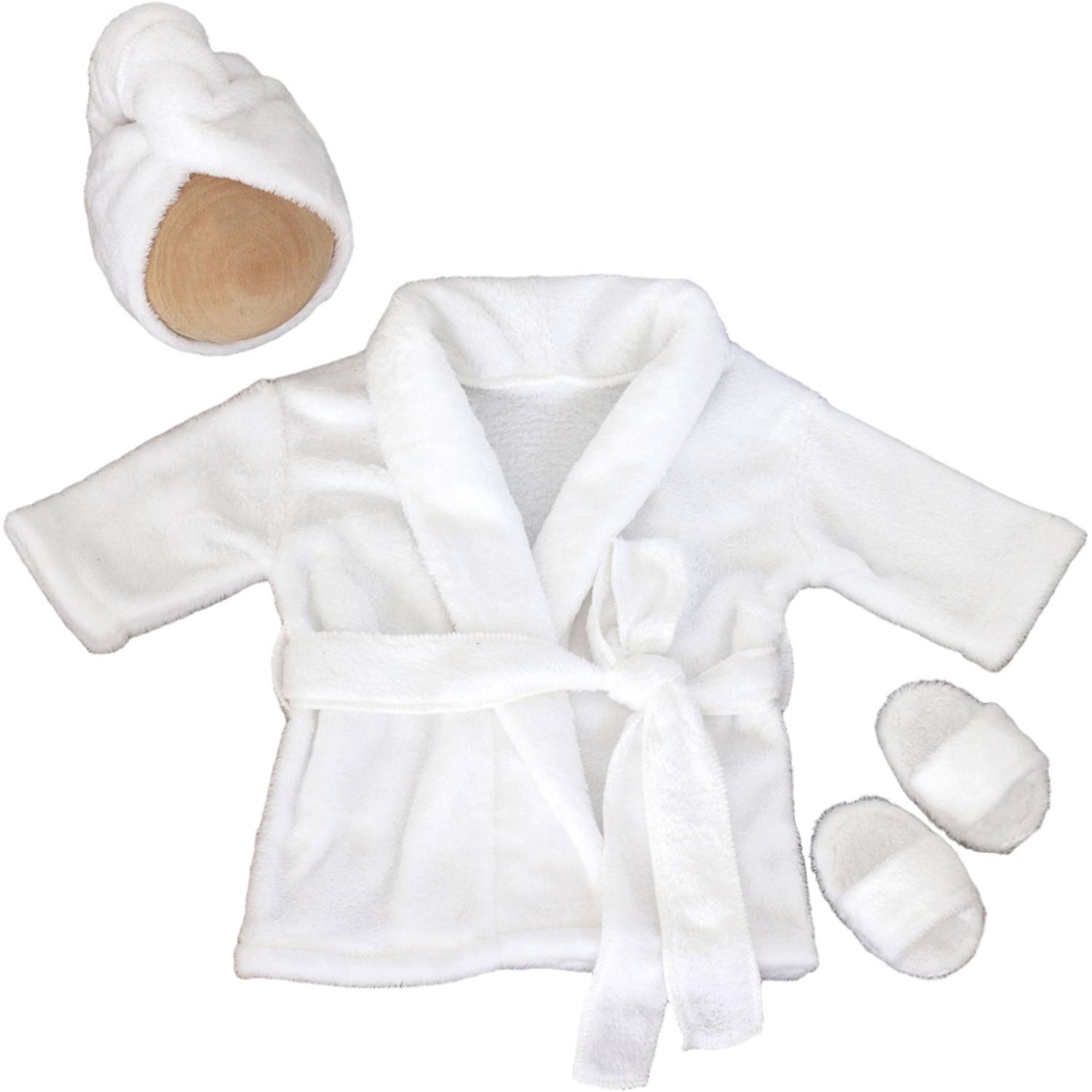 Baby Headscarf Pajamas Bathrobe Slippers Set - Image 10