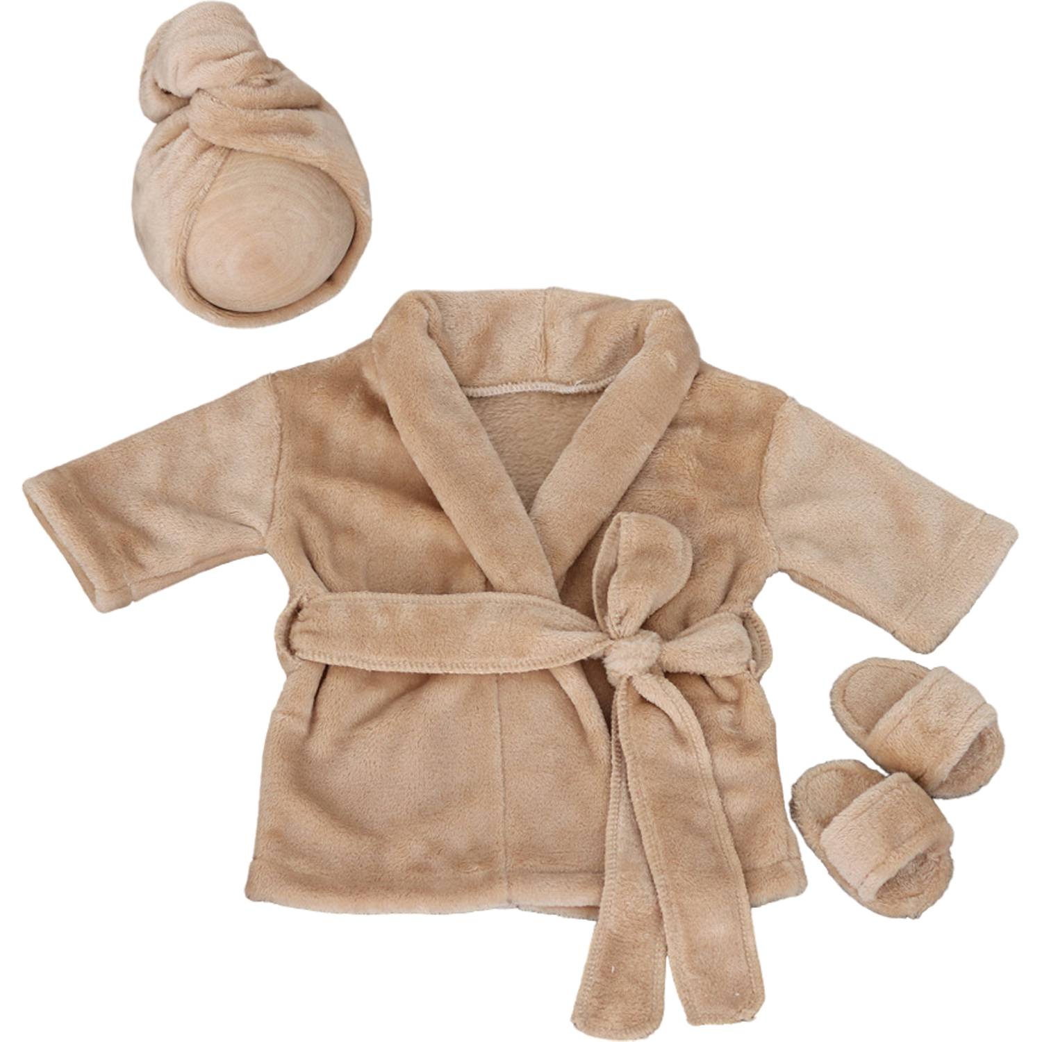 Baby Headscarf Pajamas Bathrobe Slippers Set - Image 7