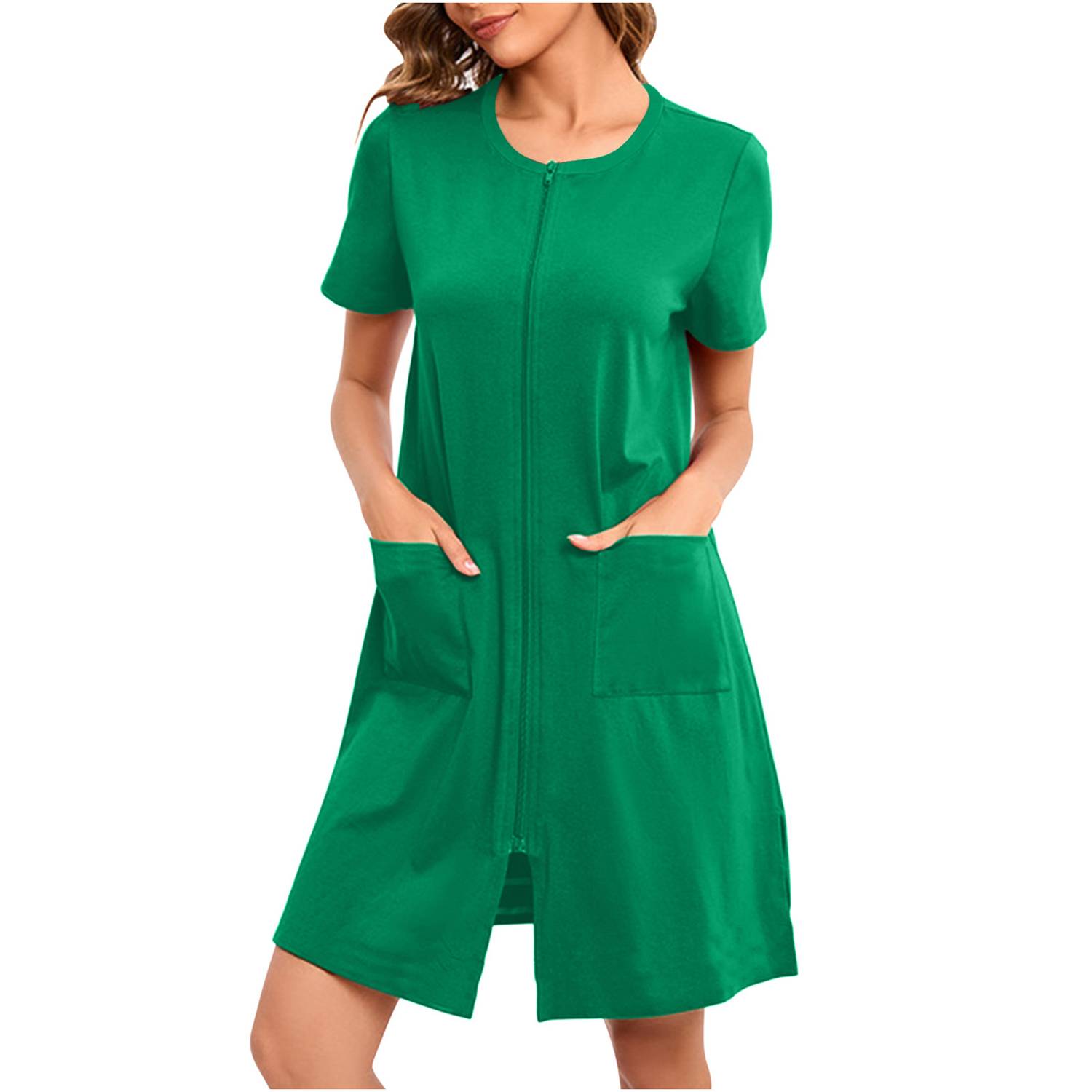 Women Summer Short Sleeve Loose Nightgown Dress - Image 6