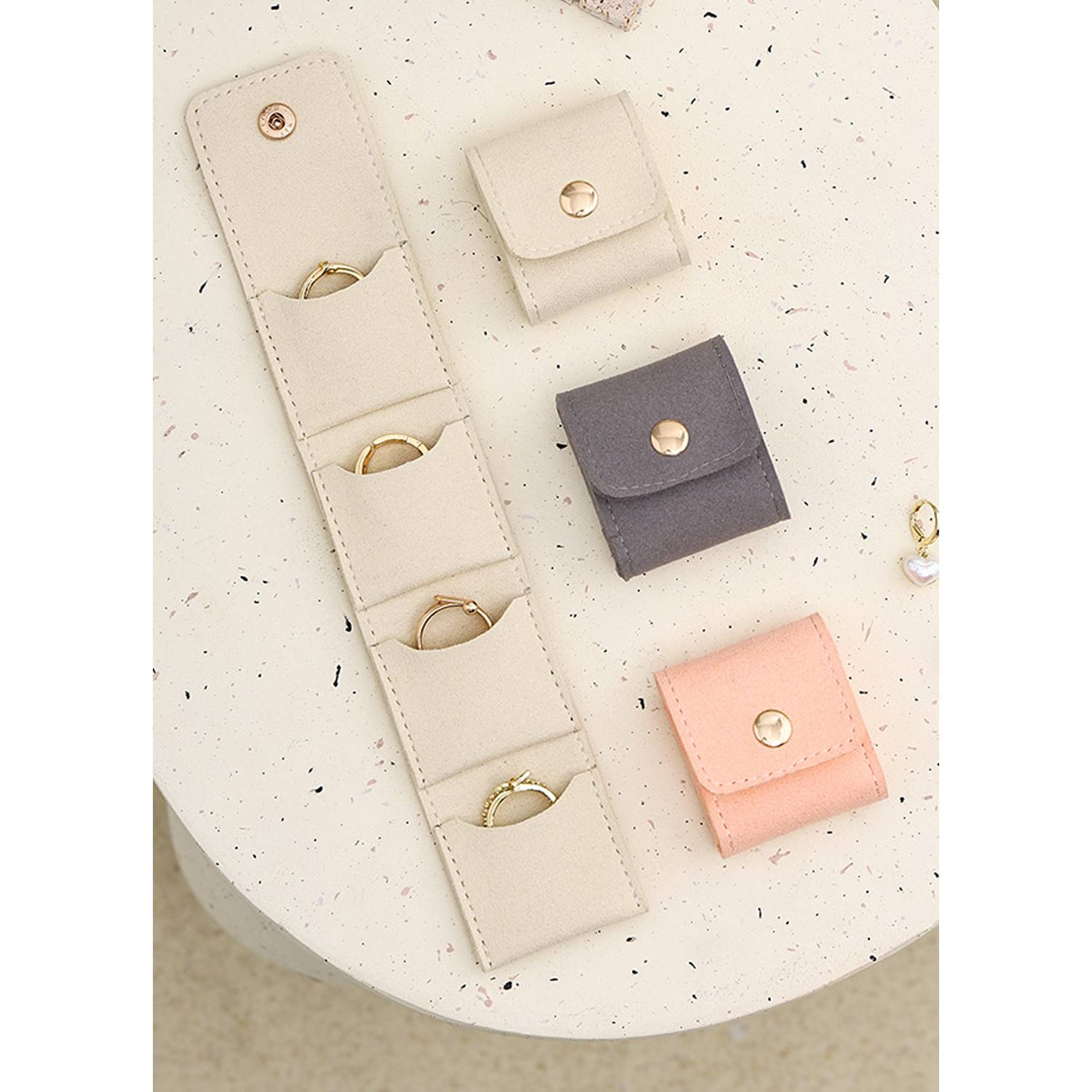 Foldable PU Leather Jewelry Organizer Pouch - Image 8