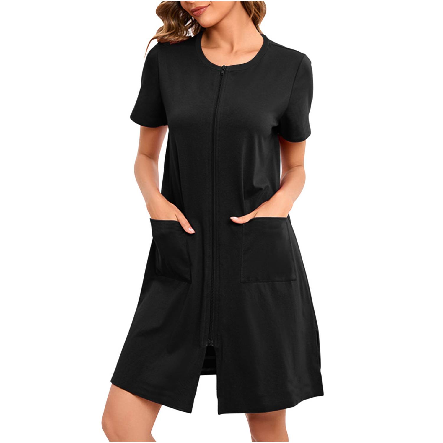 Women Summer Short Sleeve Loose Nightgown Dress