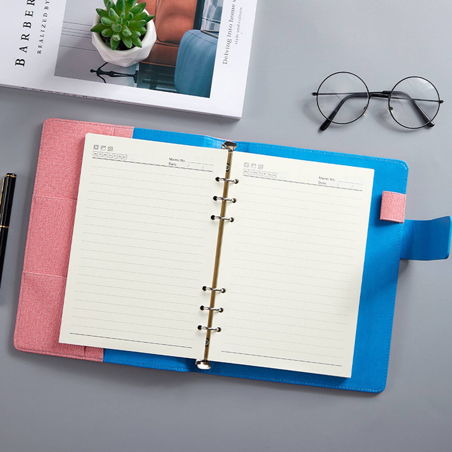 PU Leather A5 Magnetic Closure Binder Notebook - Image 6