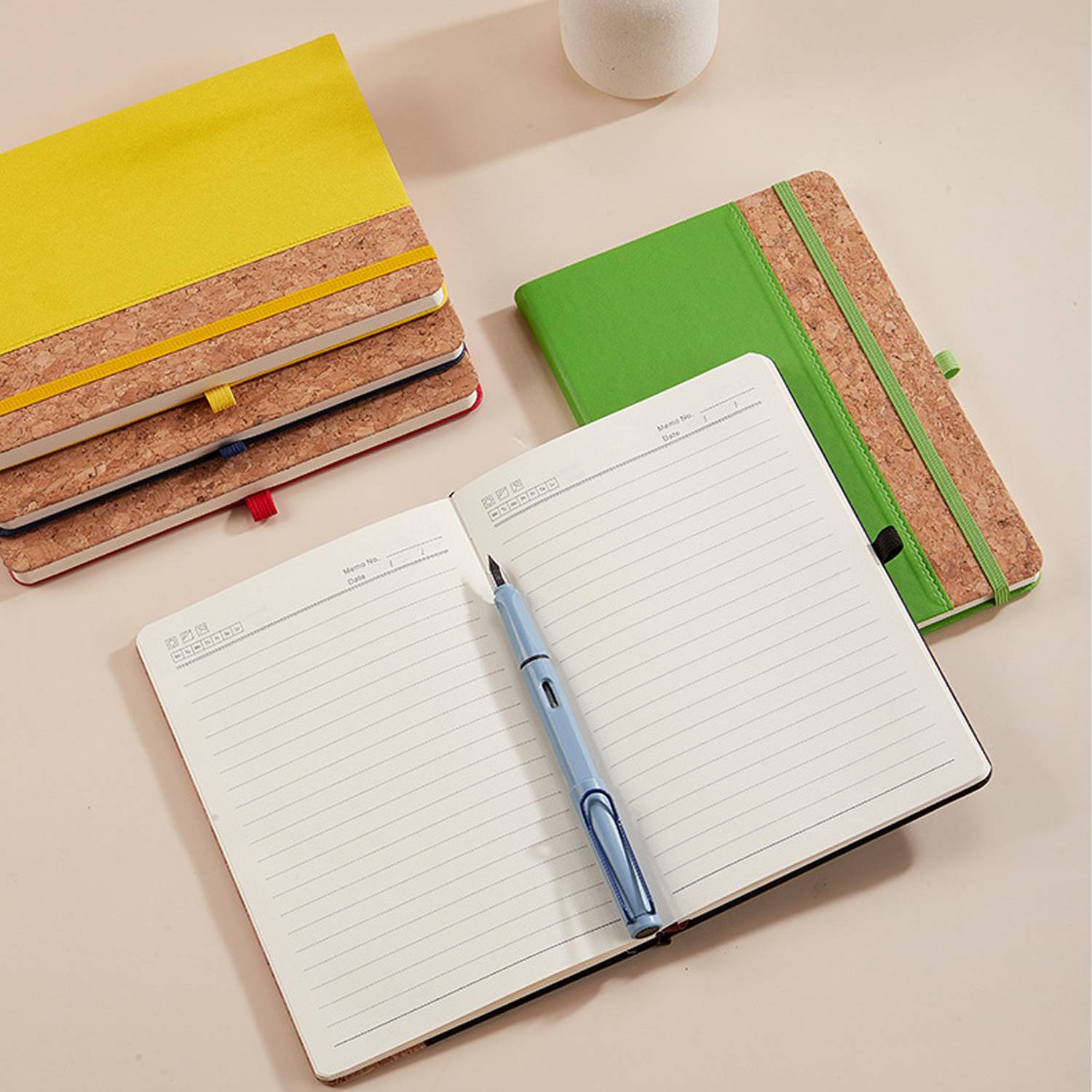 A5 PU Leather Cork Cover Notebook - Image 8