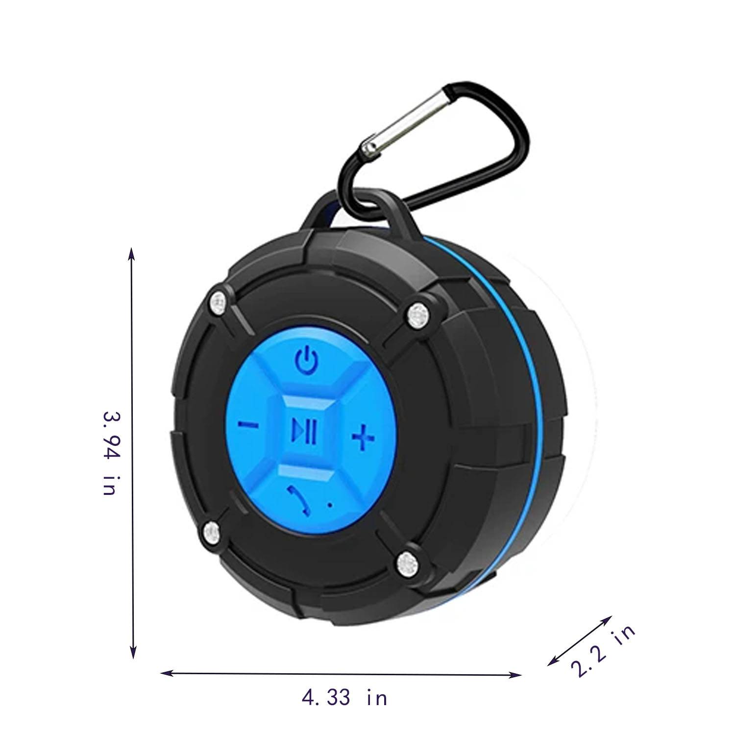 Waterproof Suction Cup Bluetooth Speaker w/ Carabiner - Image 4